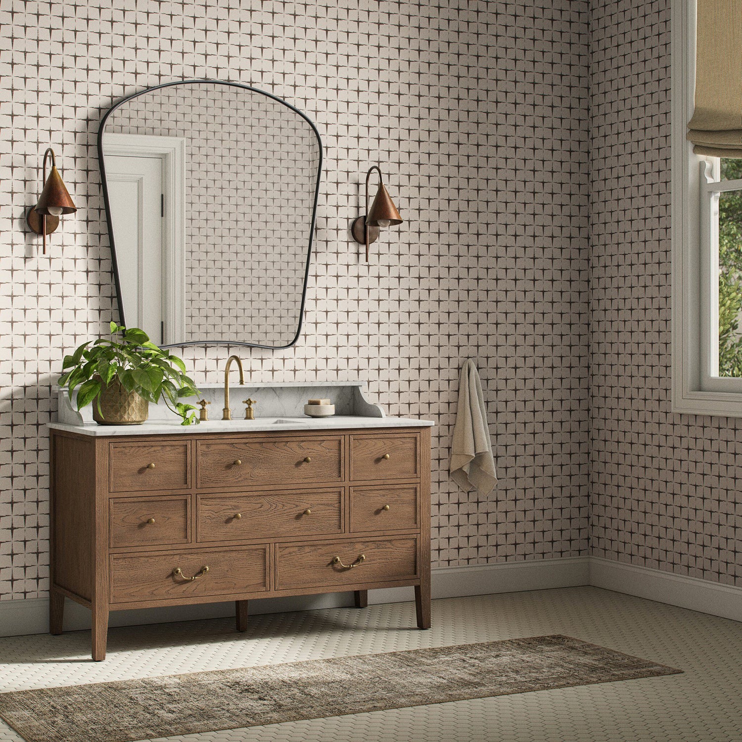 Getty Images x Four Hands Blocking Taupe II Wallpaper