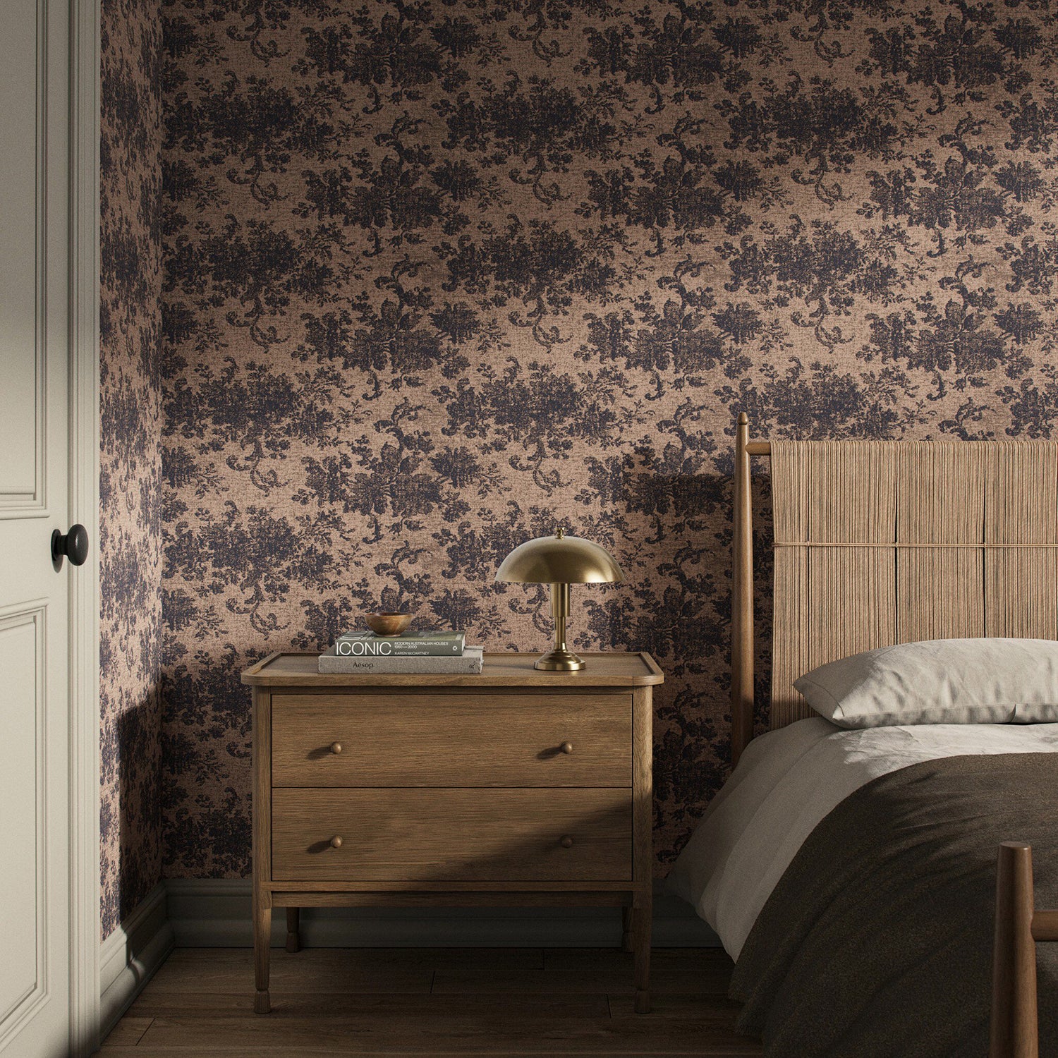 FH Art Studio Fallingbrook Black & Tan II Wallpaper