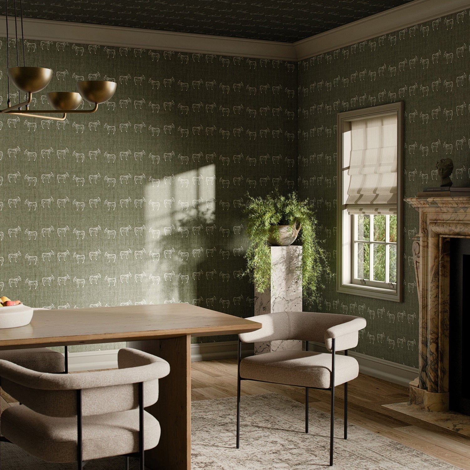 Paul Meyer x Four Hands Burros Olive Night I Wallpaper