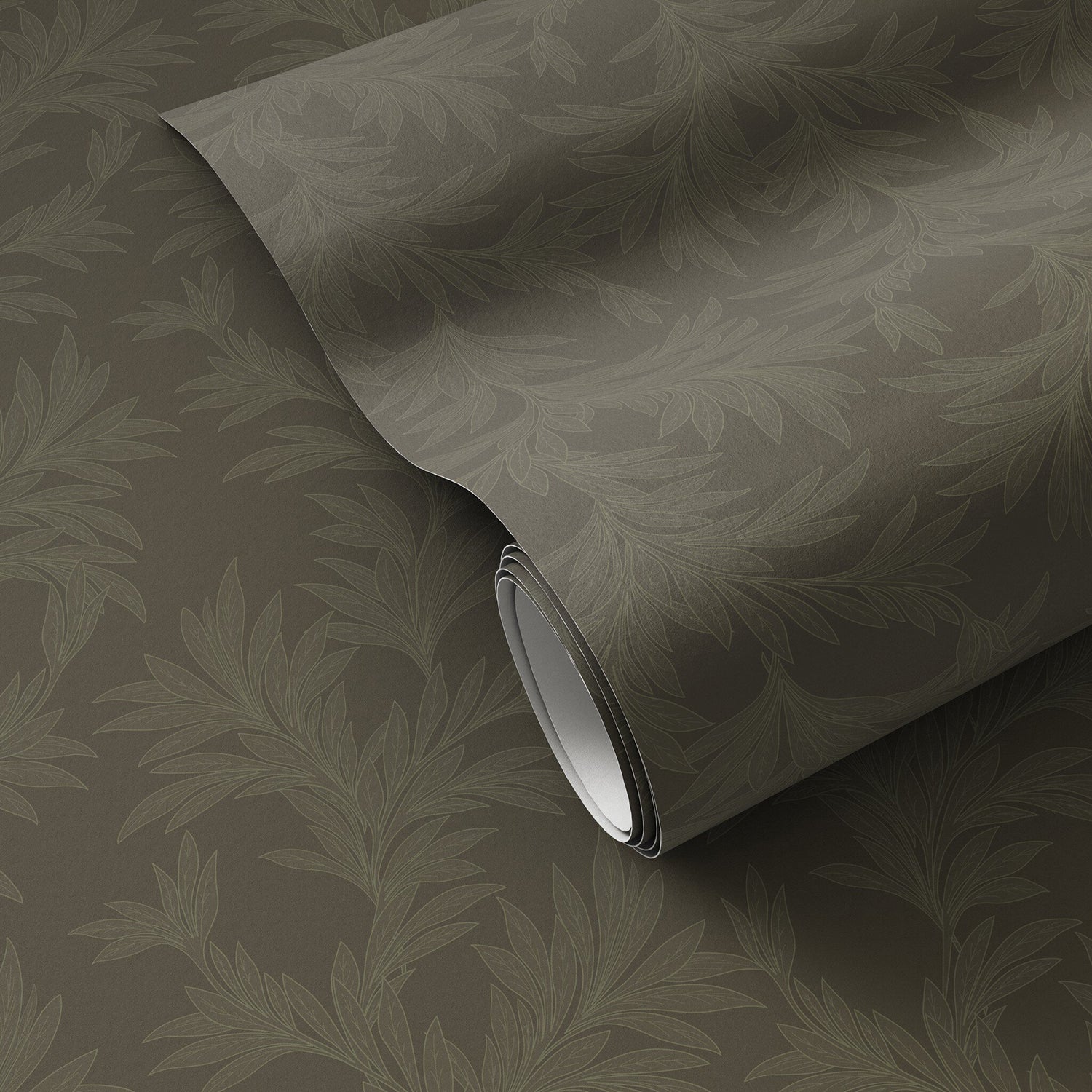 Getty Images x Four Hands Lush Leaves Olive Night I Wallpaper