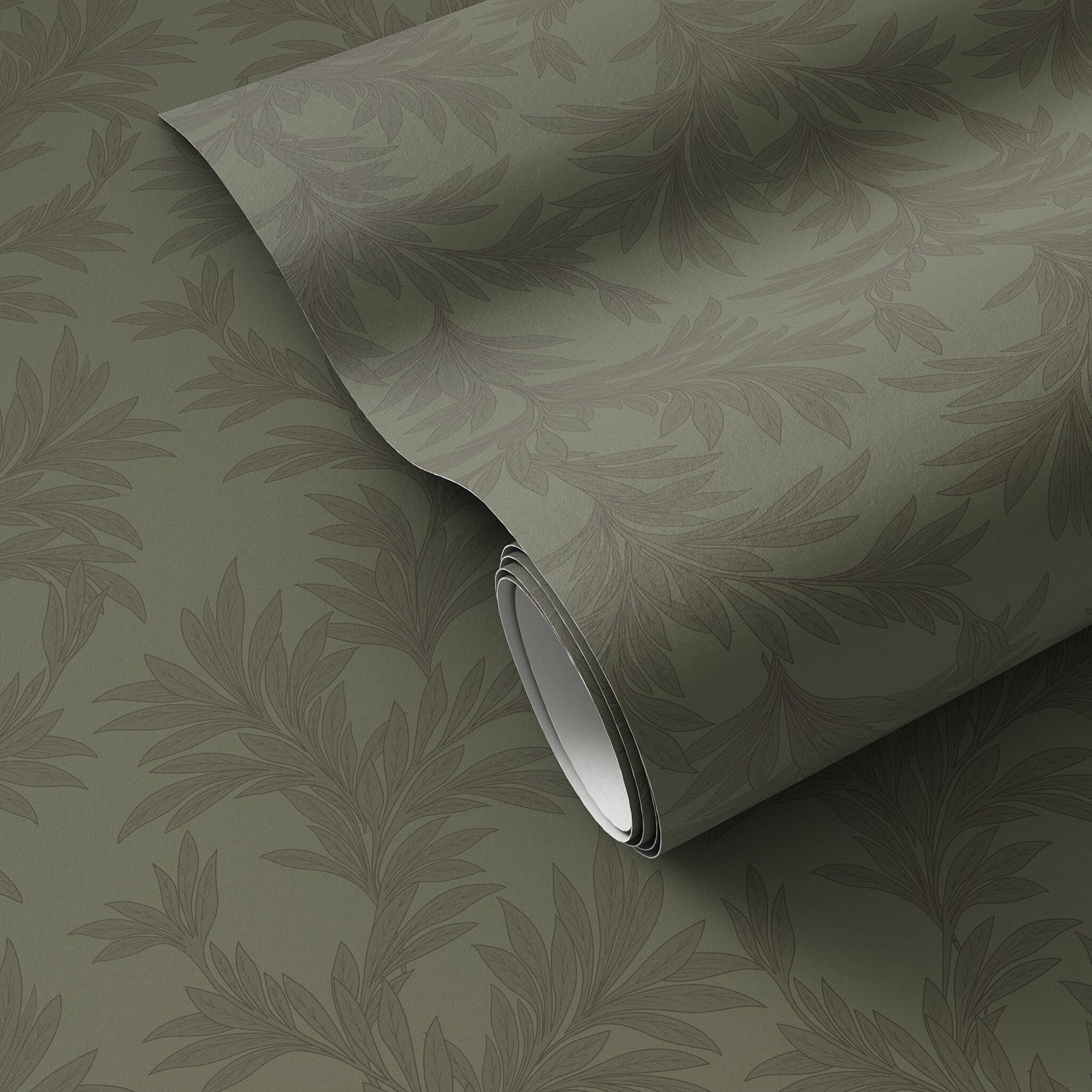 Getty Images x Four Hands Lush Leaves Olive Night II Wallpaper