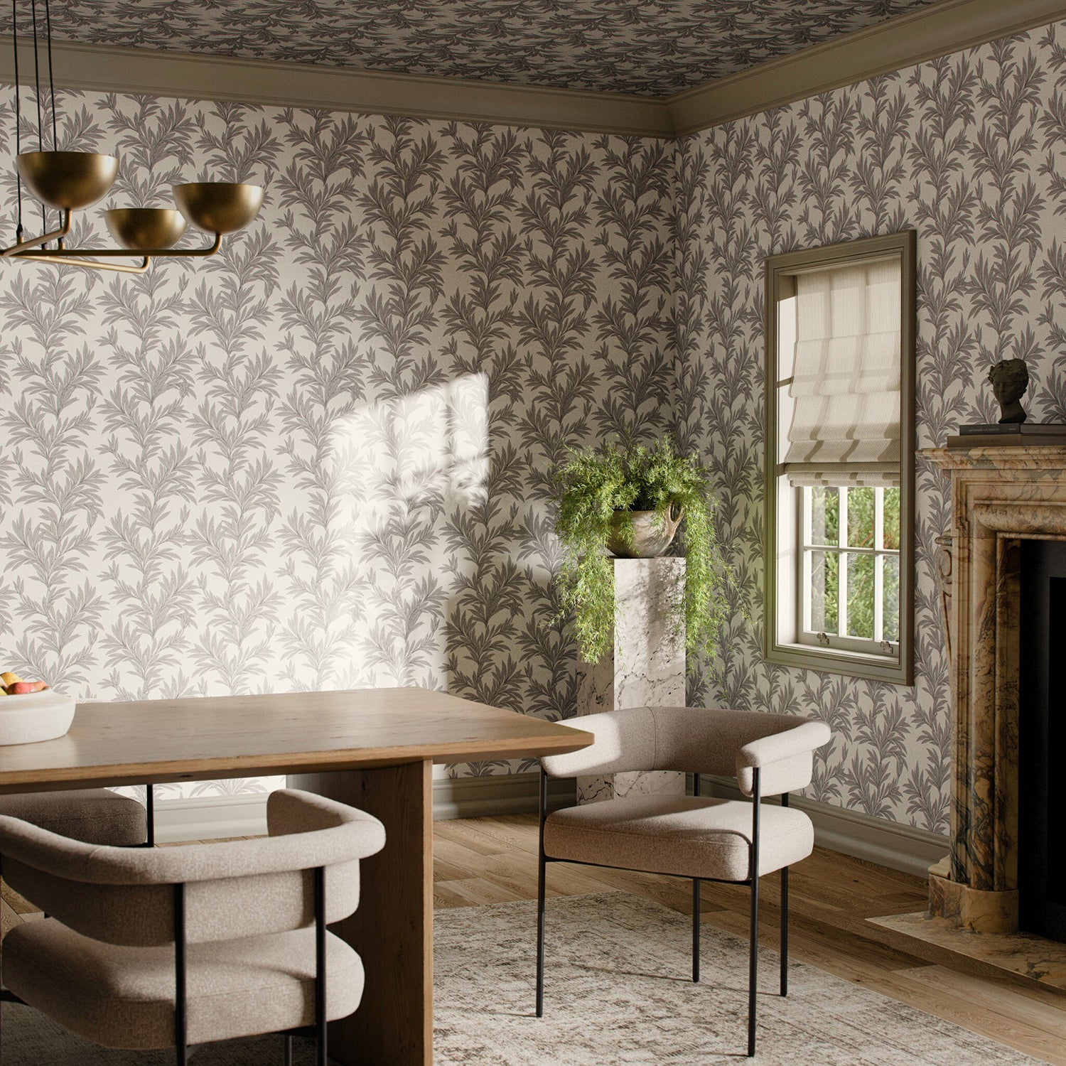 Getty Images x Four Hands Lush Leaves Black II Wallpaper