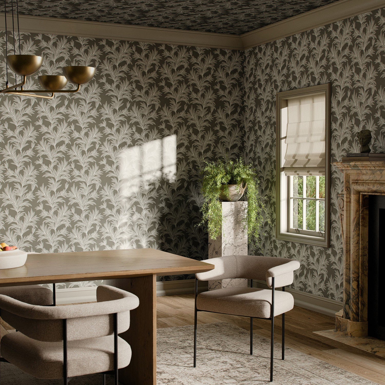 Getty Images x Four Hands Lush Leaves Olive I Wallpaper