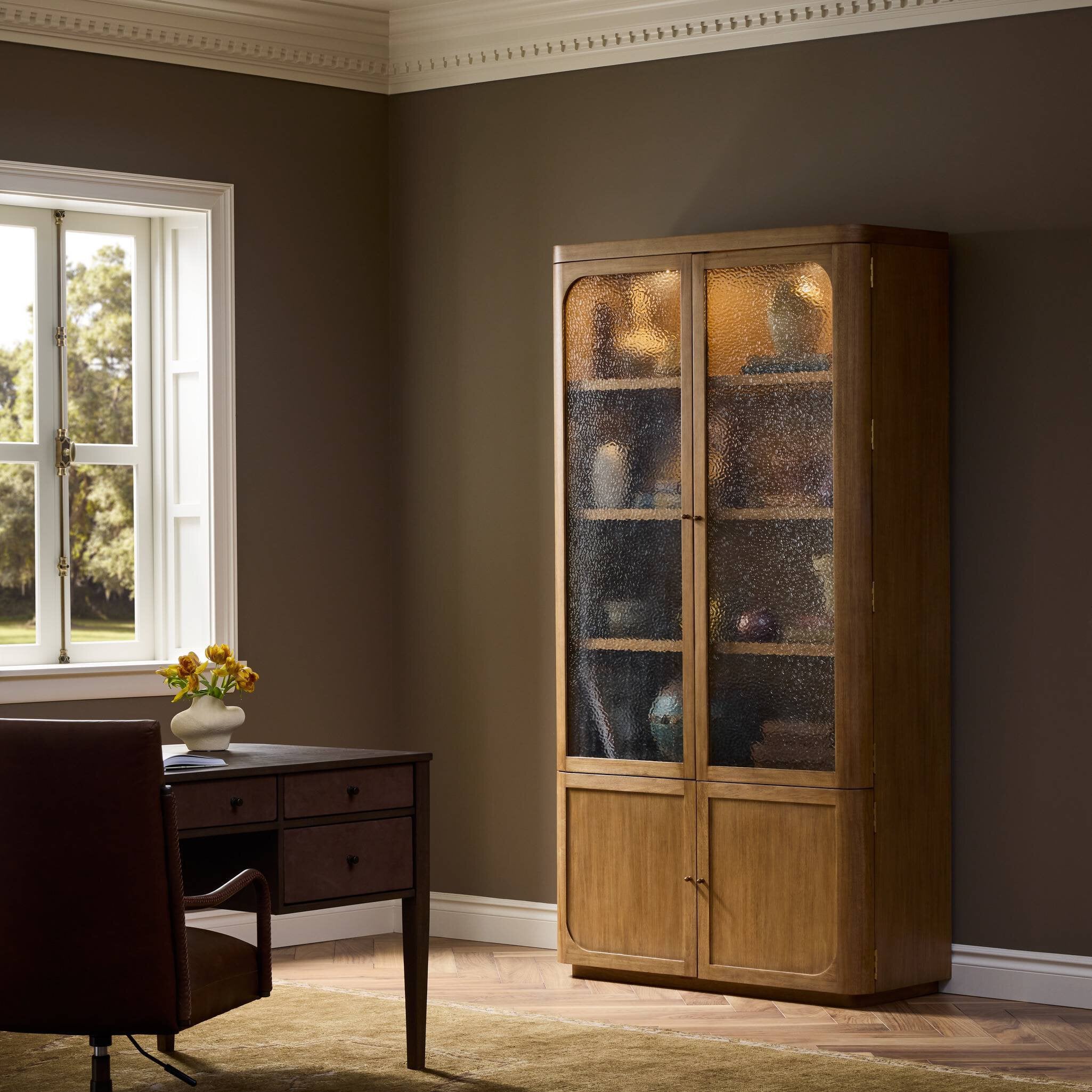 Four Hands Lansford Natural Parawood Cabinet - styled room setting 2