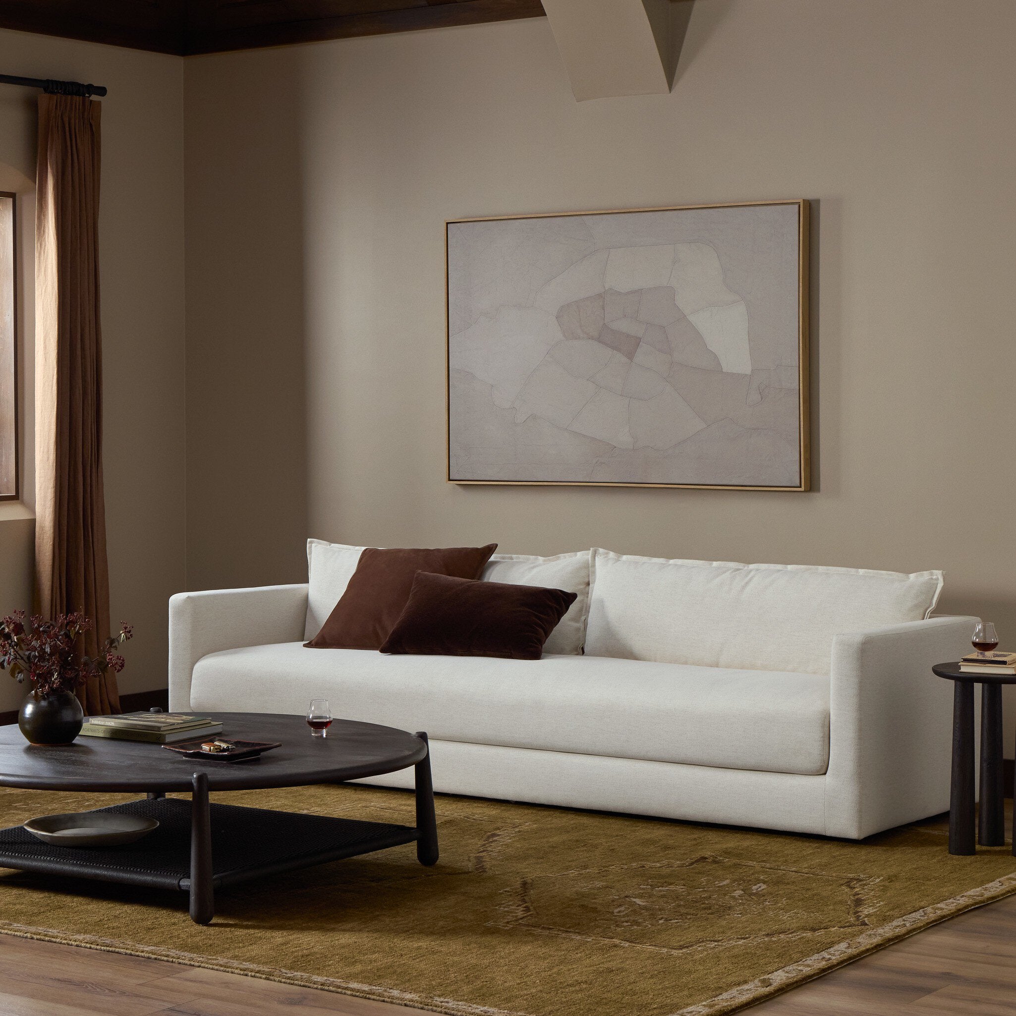 Four Hands Colmar Crypton Nomad Snow Sofa - styled room setting