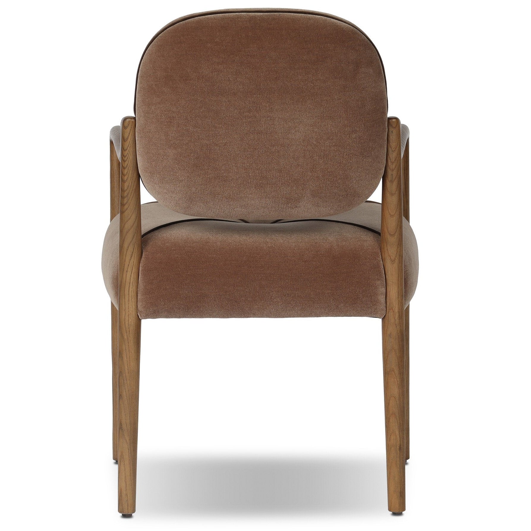 Four Hands Auden Monte Mushroom Dining Arm Chair back view
