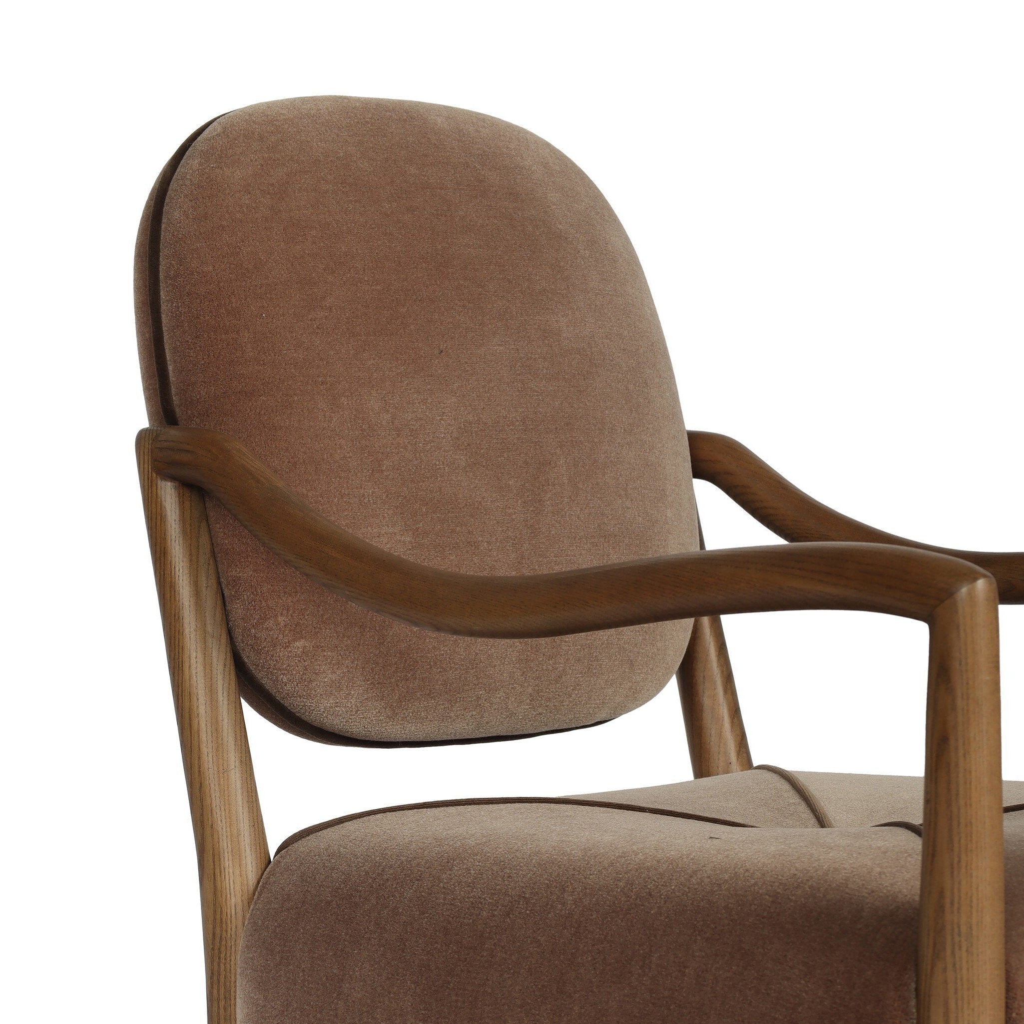 Four Hands Auden Monte Mushroom Dining Arm Chair close-up detail 2