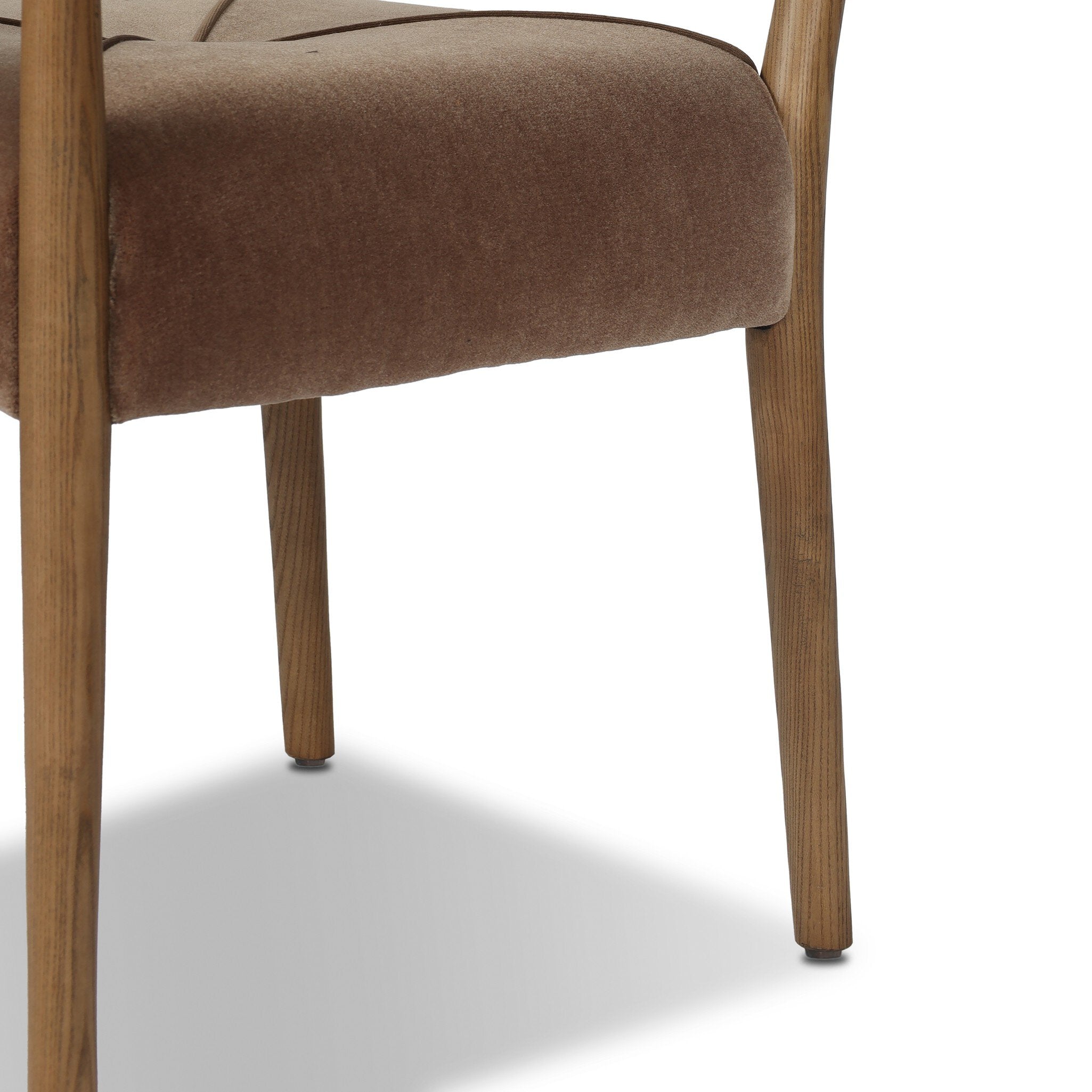 Four Hands Auden Monte Mushroom Dining Arm Chair close-up detail