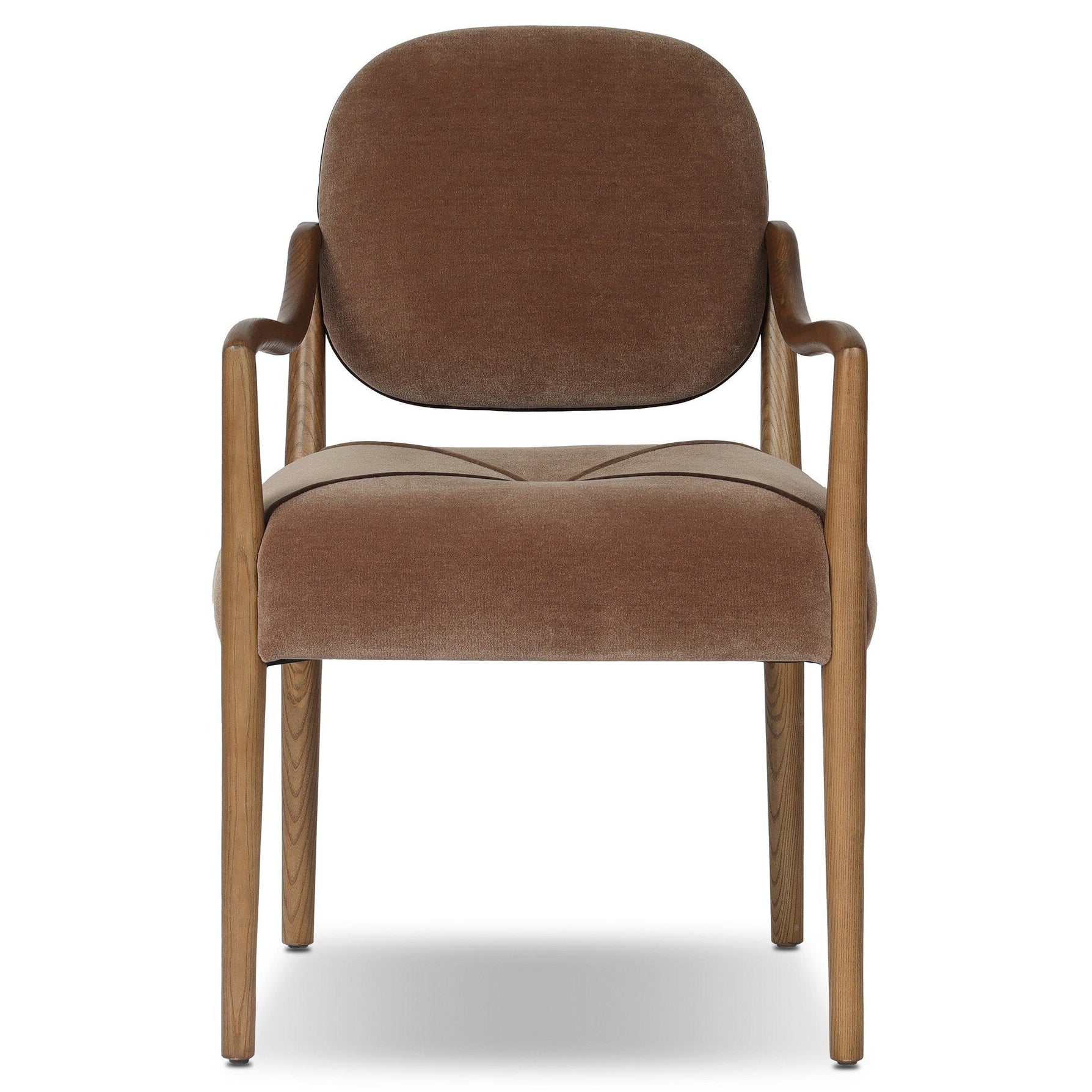 Four Hands Auden Monte Mushroom Dining Arm Chair front view