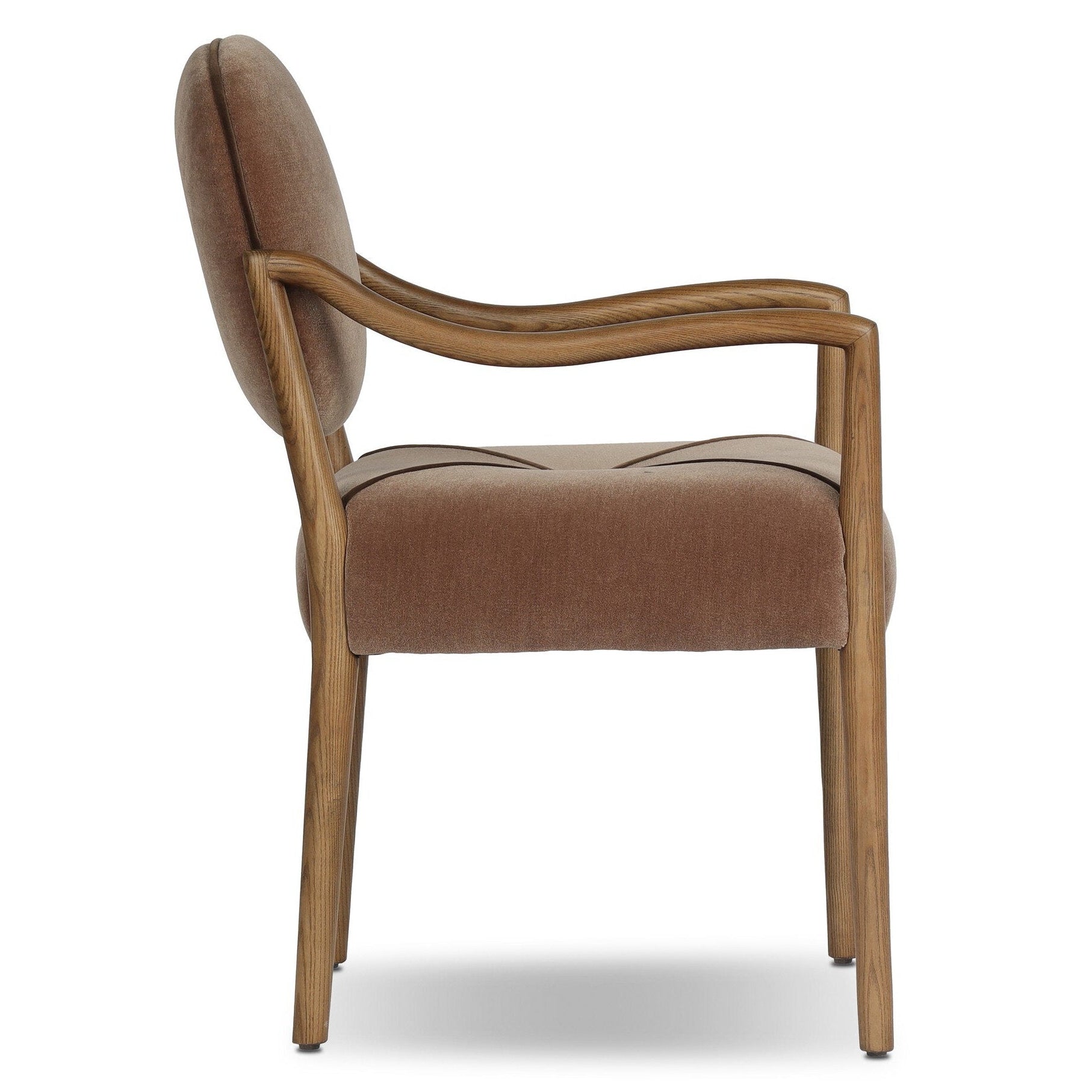 Four Hands Auden Monte Mushroom Dining Arm Chair side view