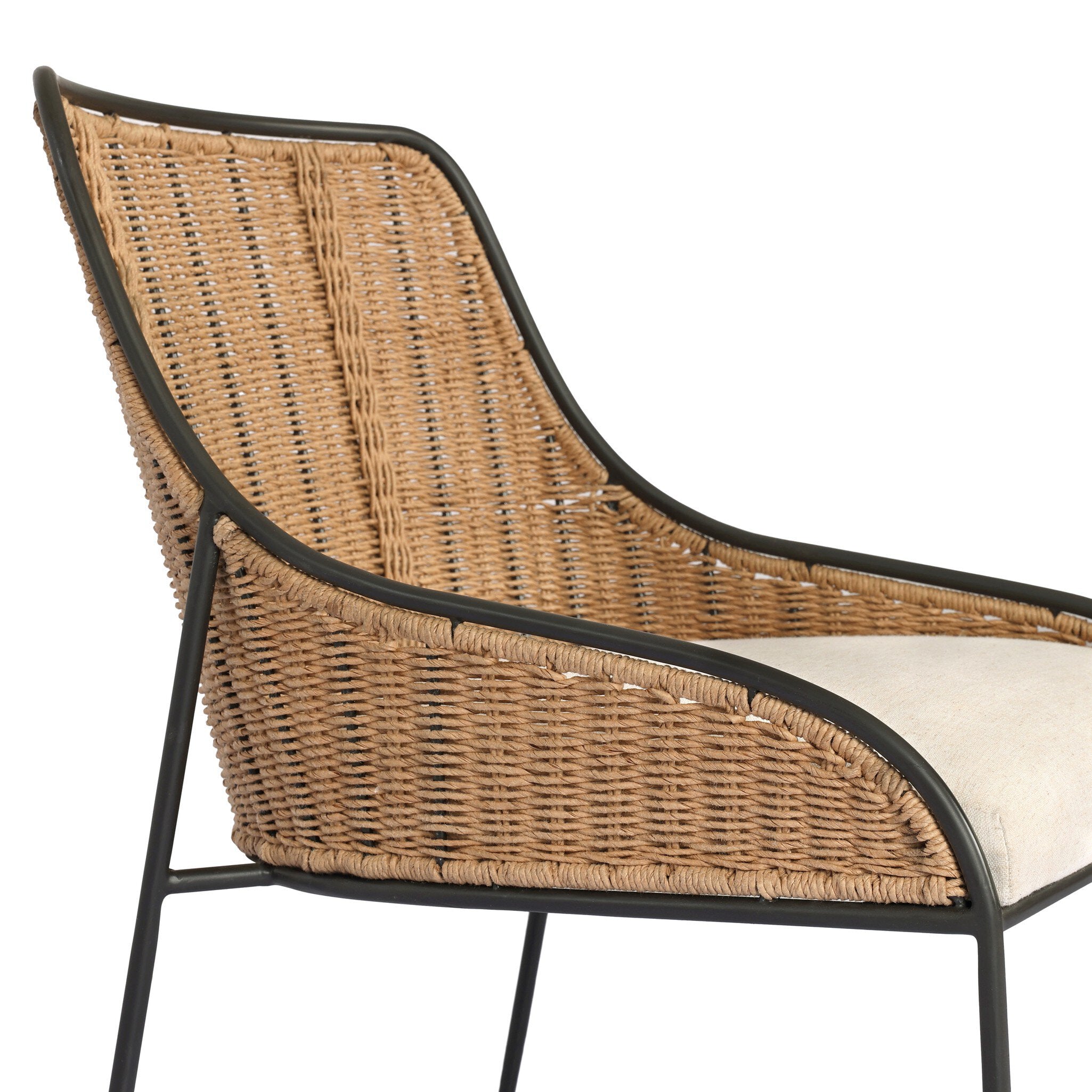 Four Hands Elson Savile Flax Dining Chair close-up detail 2