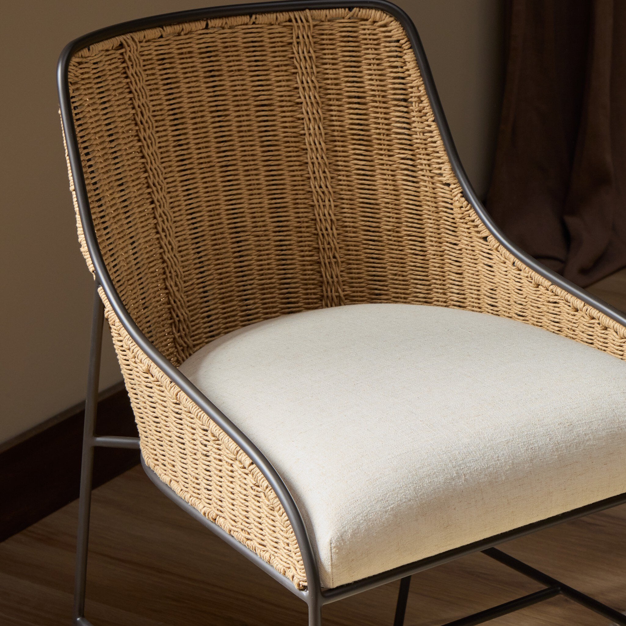 Four Hands Elson Savile Flax Dining Chair close-up detail 8