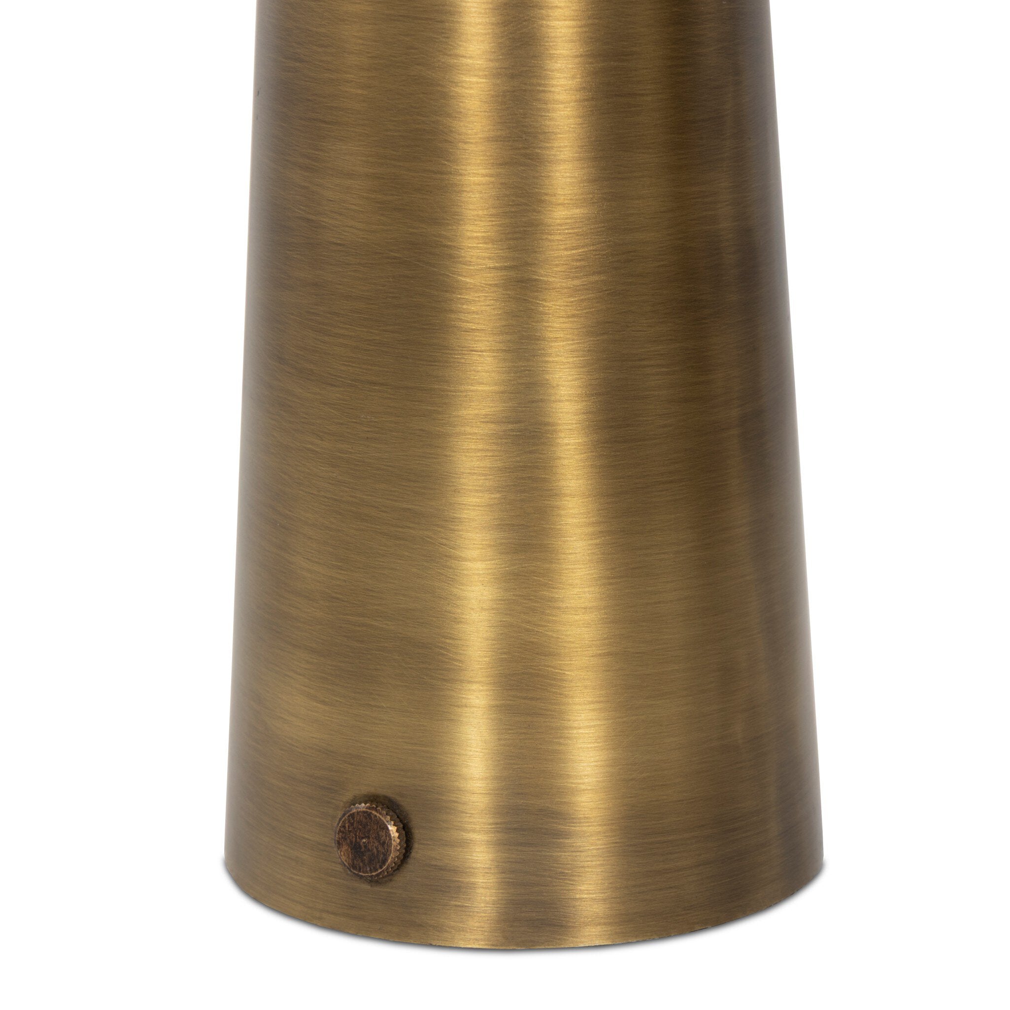 Four Hands Lumo Aged Antique Brass Iron Cordless Table Lamp close-up detail 3