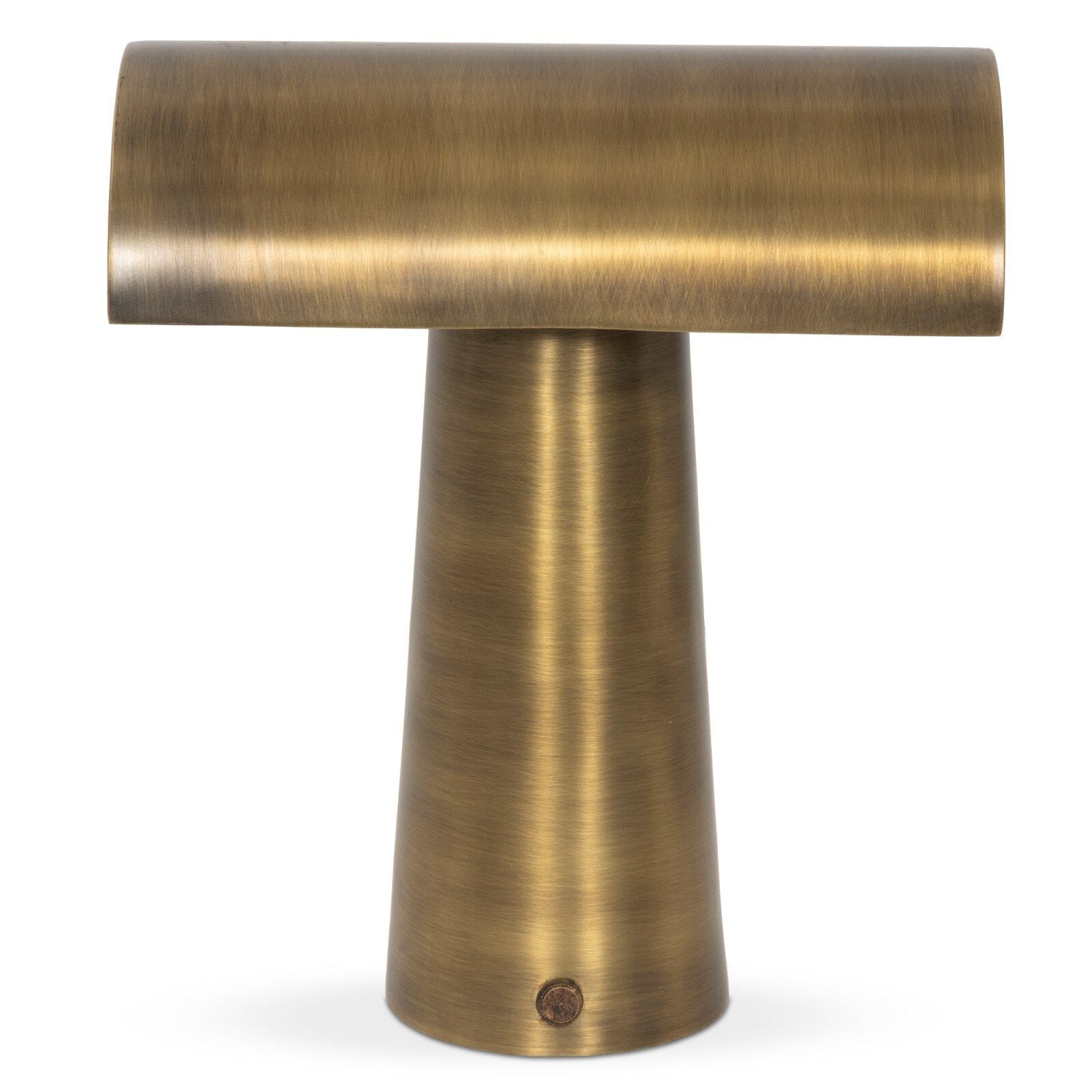 Four Hands Lumo Aged Antique Brass Iron Cordless Table Lamp front view
