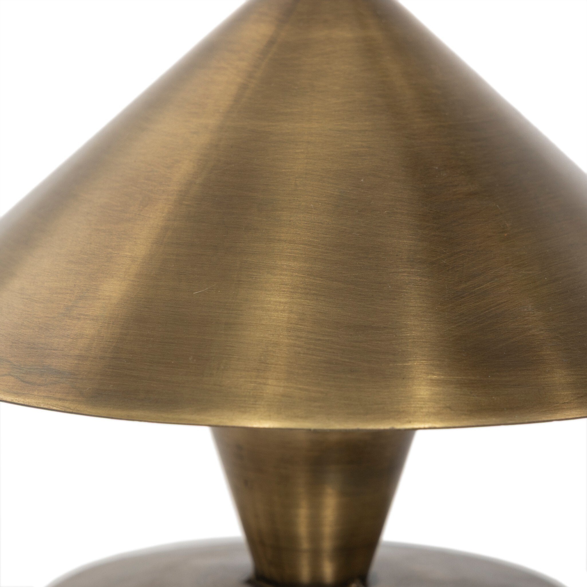 Four Hands Nyra Aged Antique Brass Iron Cordless Table Lamp close-up detail 4