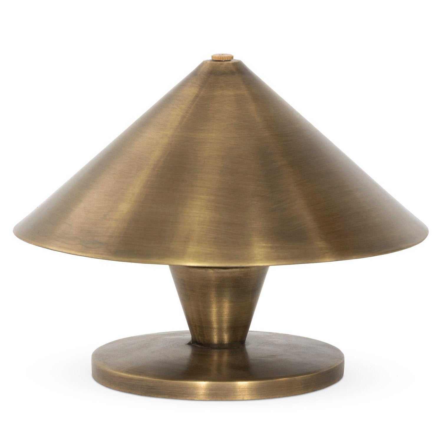 Four Hands Nyra Aged Antique Brass Iron Cordless Table Lamp styled view