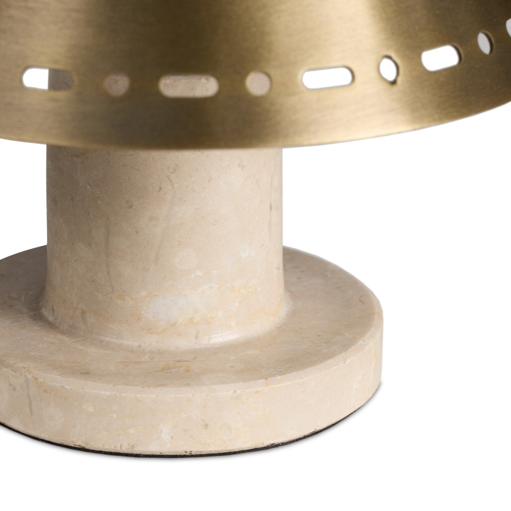 Four Hands Azra Cream Italian Marble Cordless Table Lamp close-up detail 3