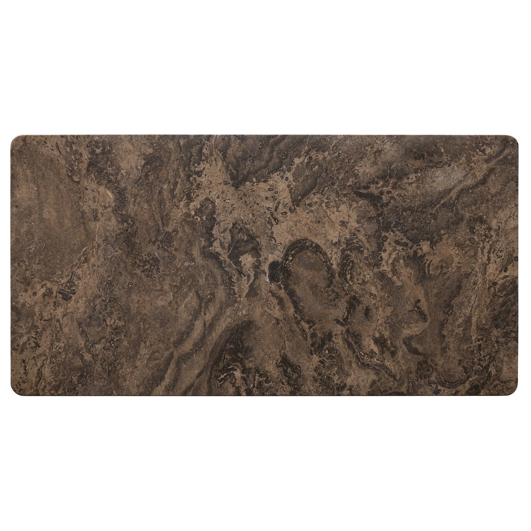 Four Hands Nyssa Warm Grey Marble Dining Table top view