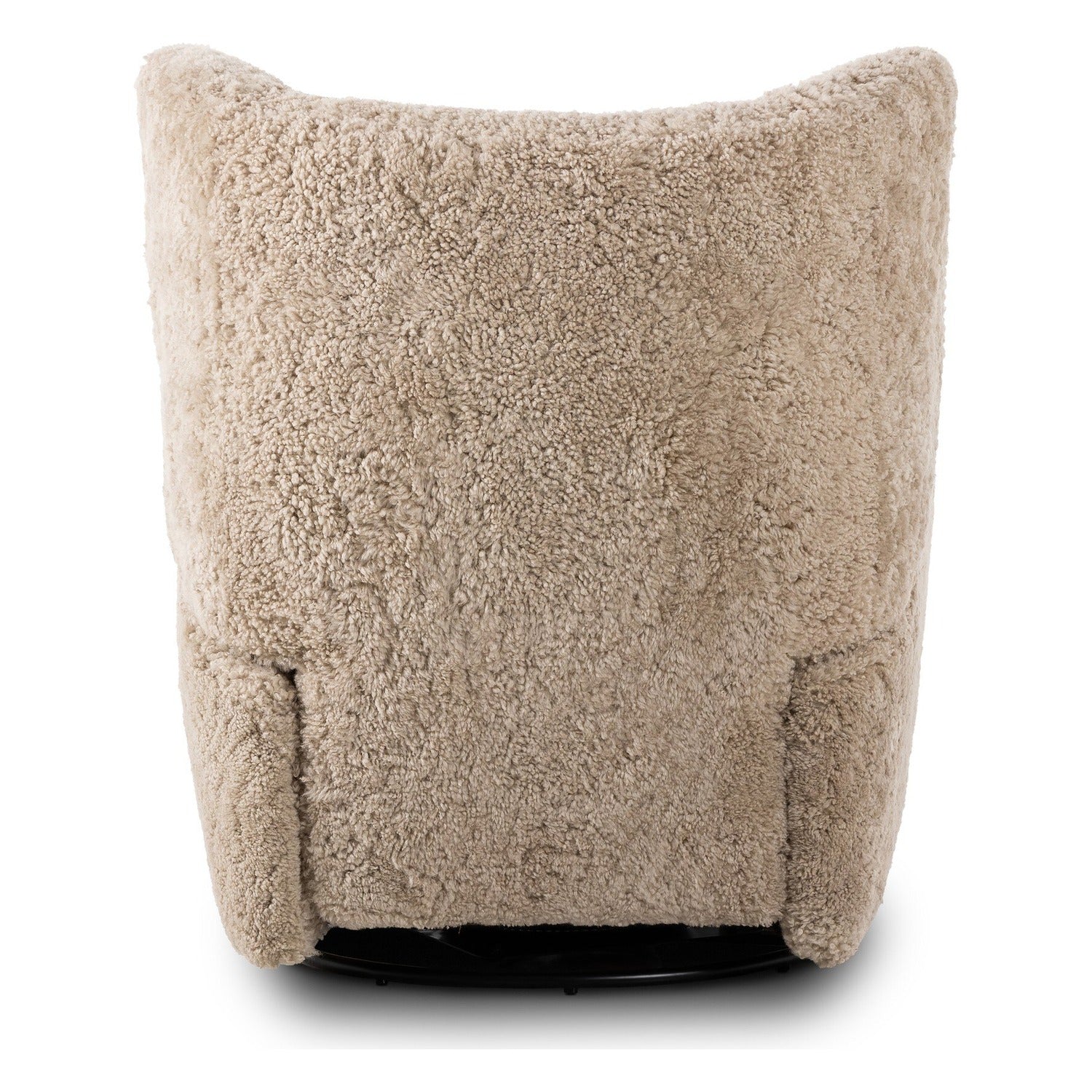 Four Hands Amelie Beige Shearling Swivel Recliner, back view