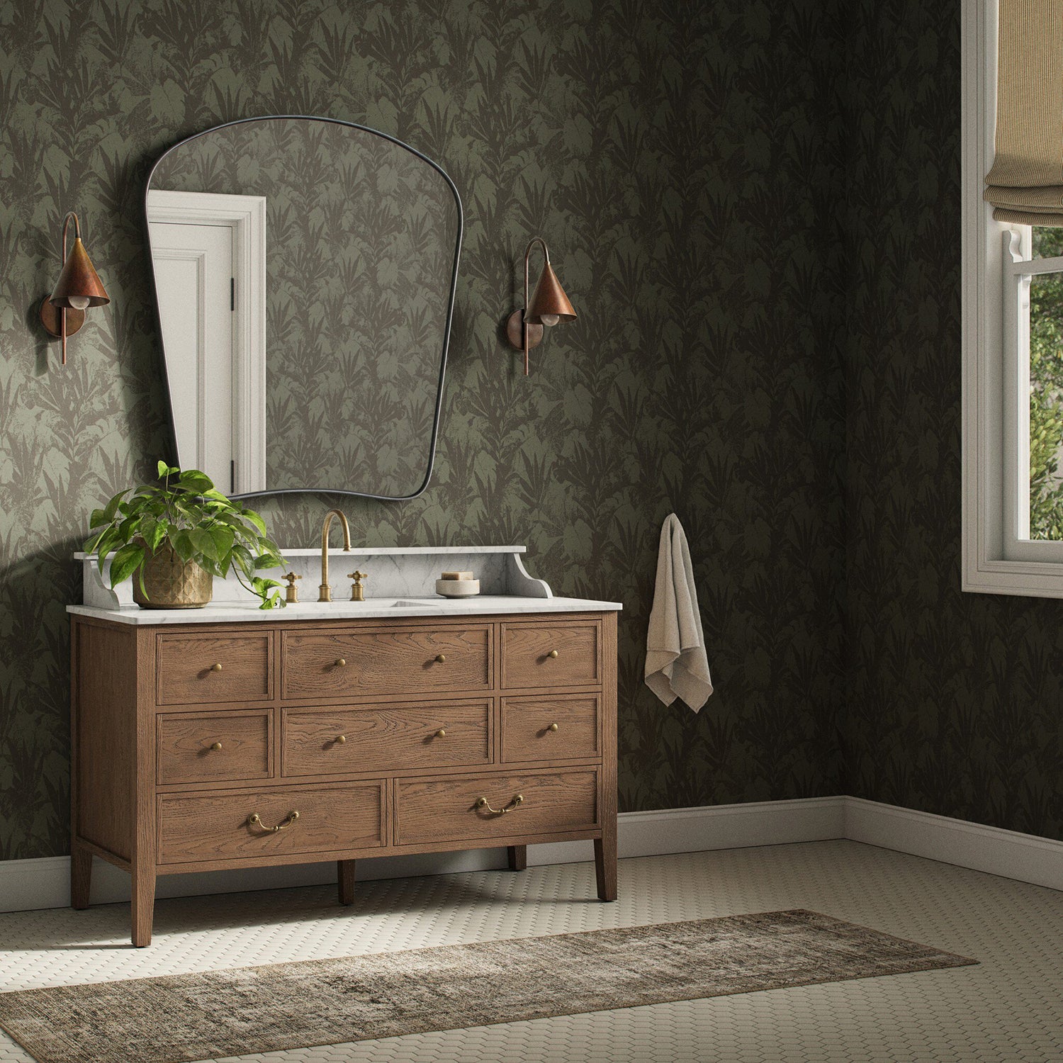 Getty Images x Four Hands Tropic Paradise Olive Night II Wallpaper