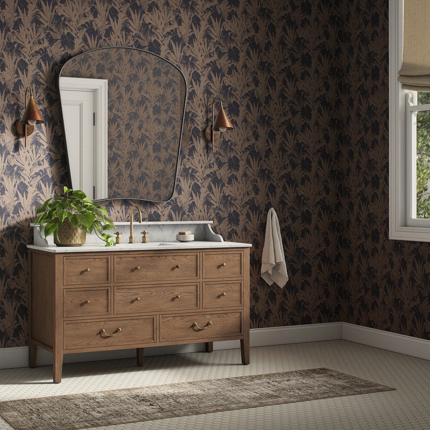 Getty Images x Four Hands Tropic Paradise Black & Tan I Wallpaper