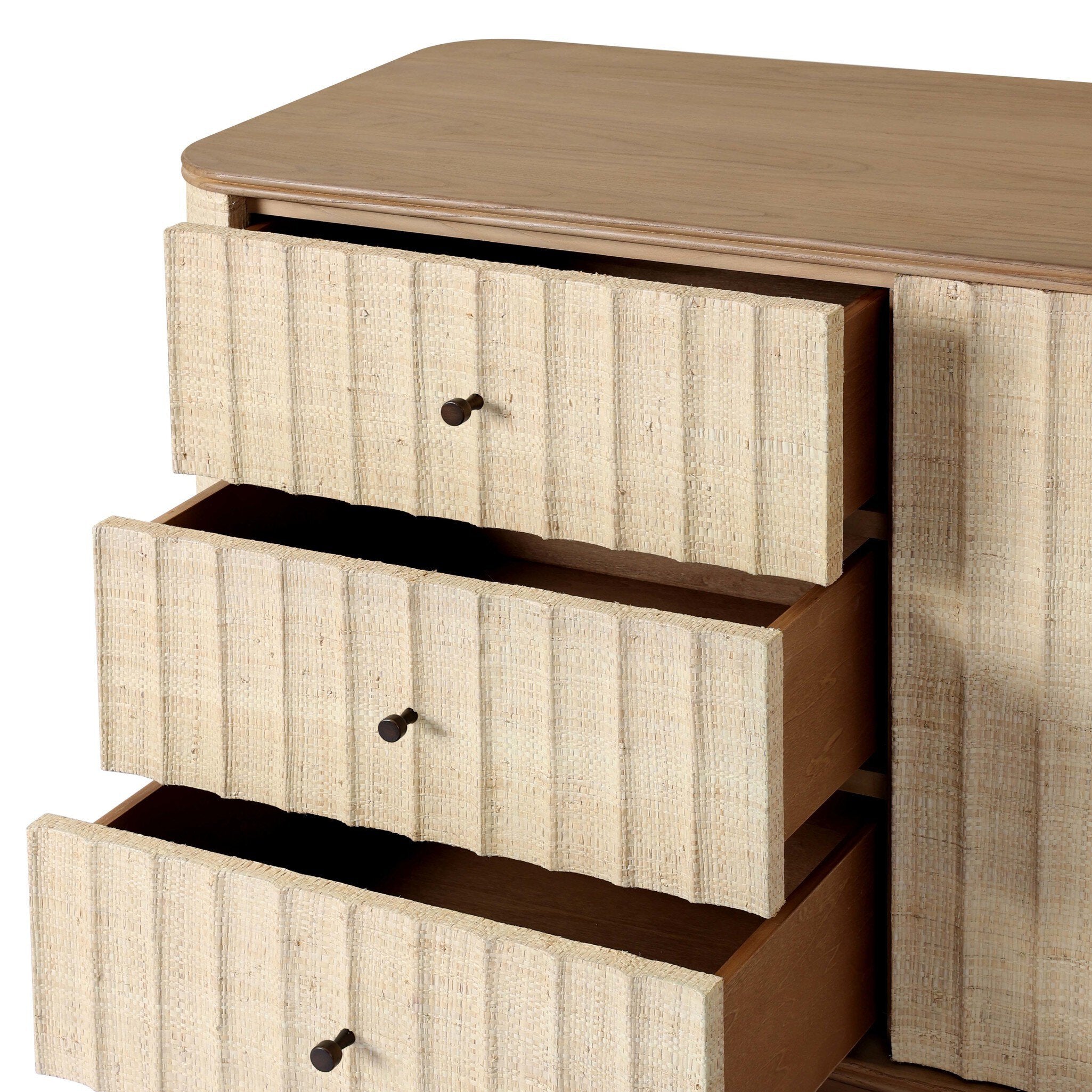 Four Hands Meyer Natural Fleck Raffia Media Console - detail 1