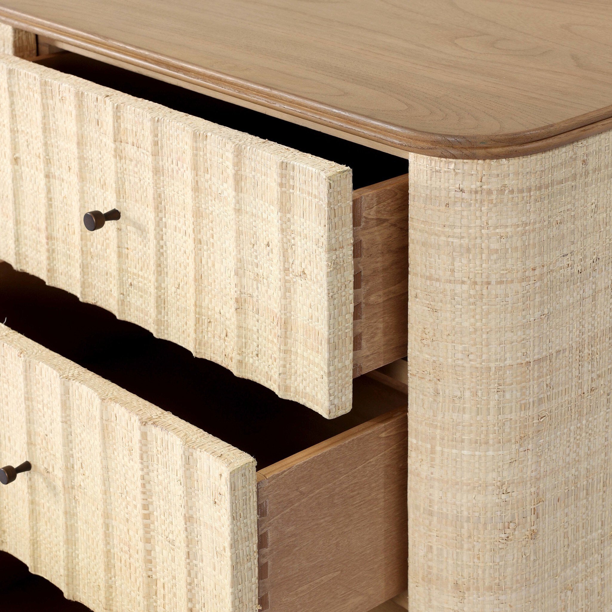 Four Hands Meyer Natural Fleck Raffia Media Console - detail 6