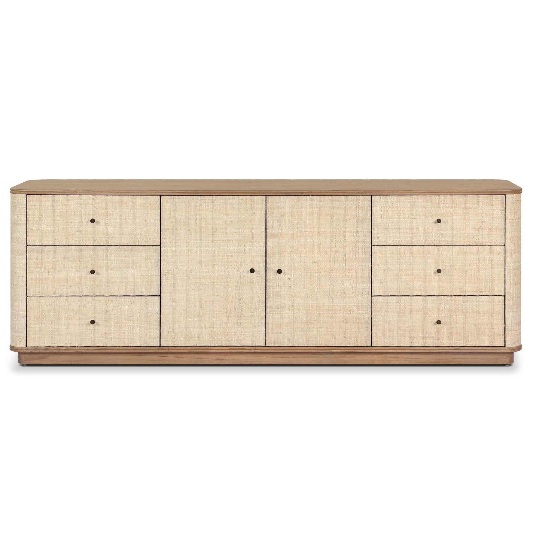 Four Hands Meyer Natural Fleck Raffia Media Console - front view