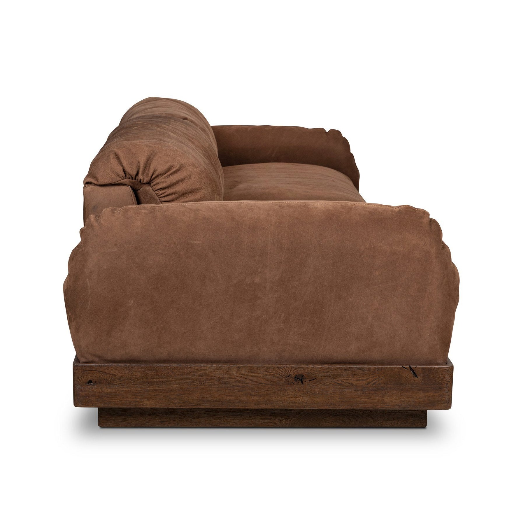 Four Hands Voller Nubuck Tobacco 96in Sofa - side view