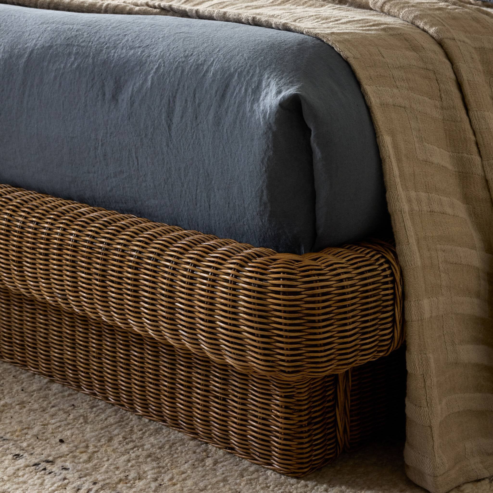 Four Hands Costa Natural Brown Rattan Bed - detail 9