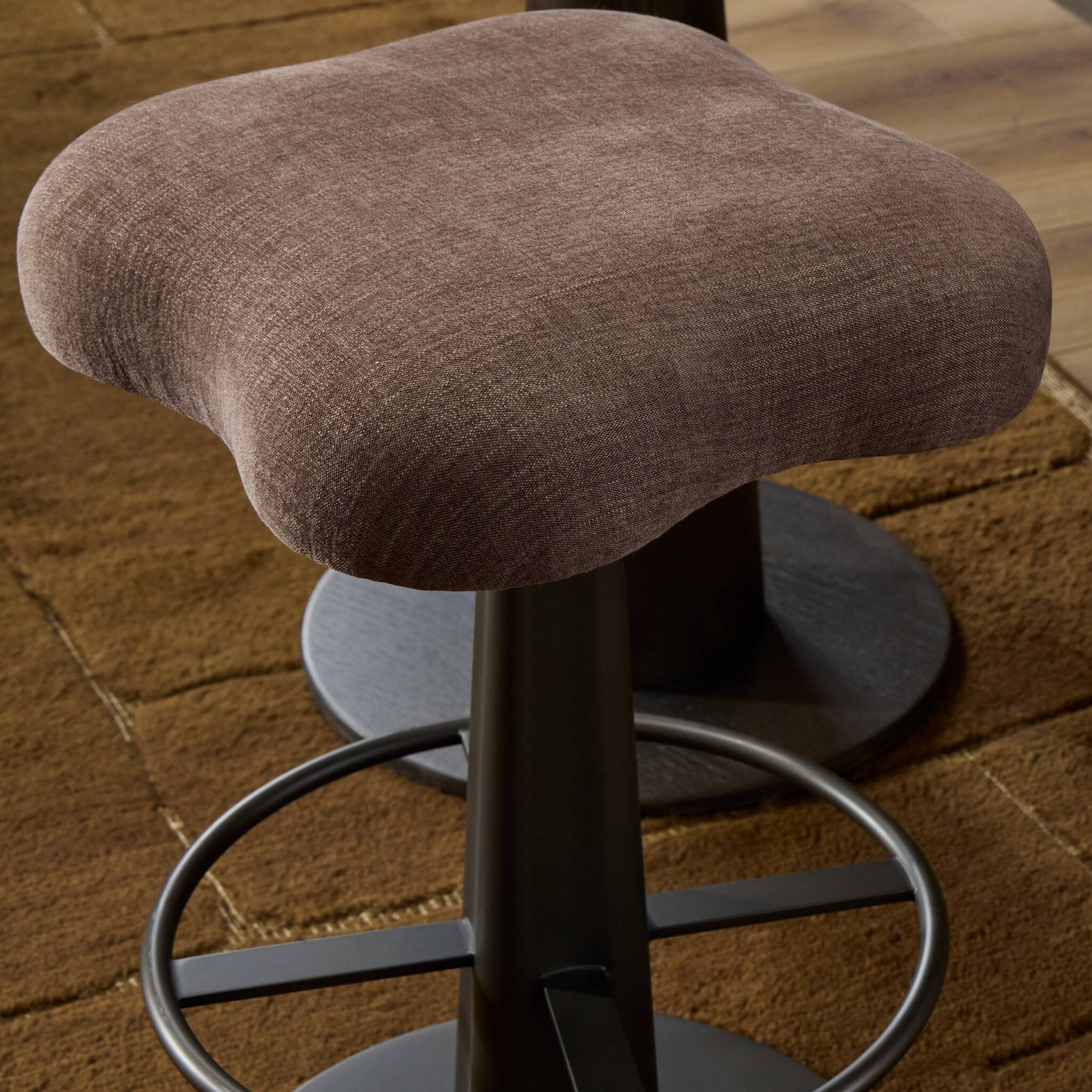 Four Hands Clova Laughlin Cafe Swivel Bar Stool texture close-up
