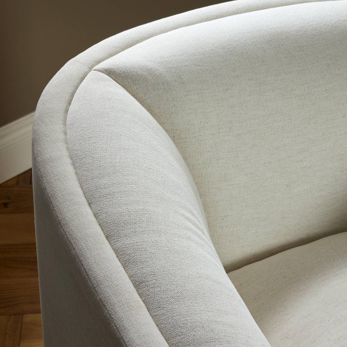 Four Hands Presley Crypton Nomad Snow Swivel Chair construction close-up