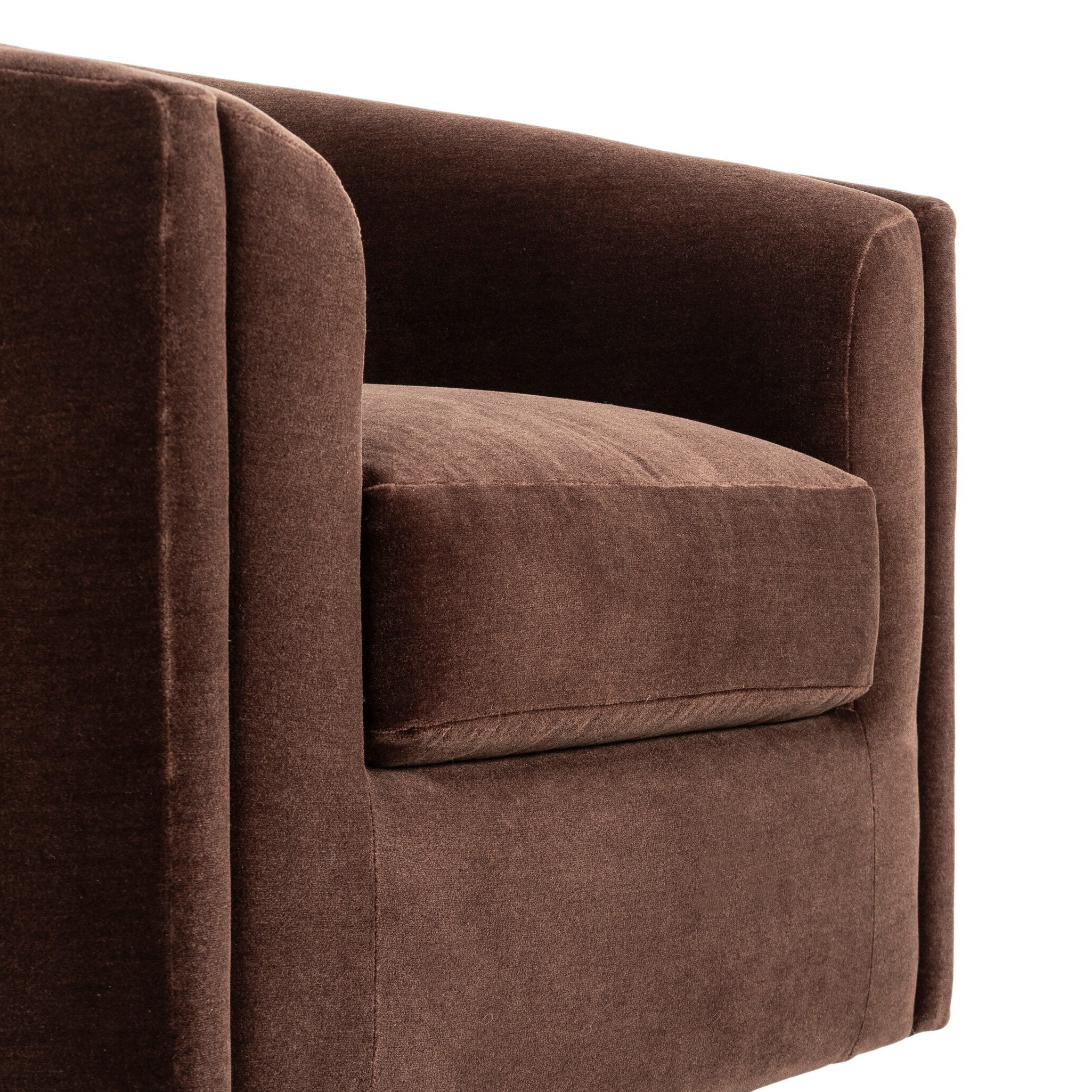 Four Hands Presley Monte Chocolate Swivel Chair material close-up