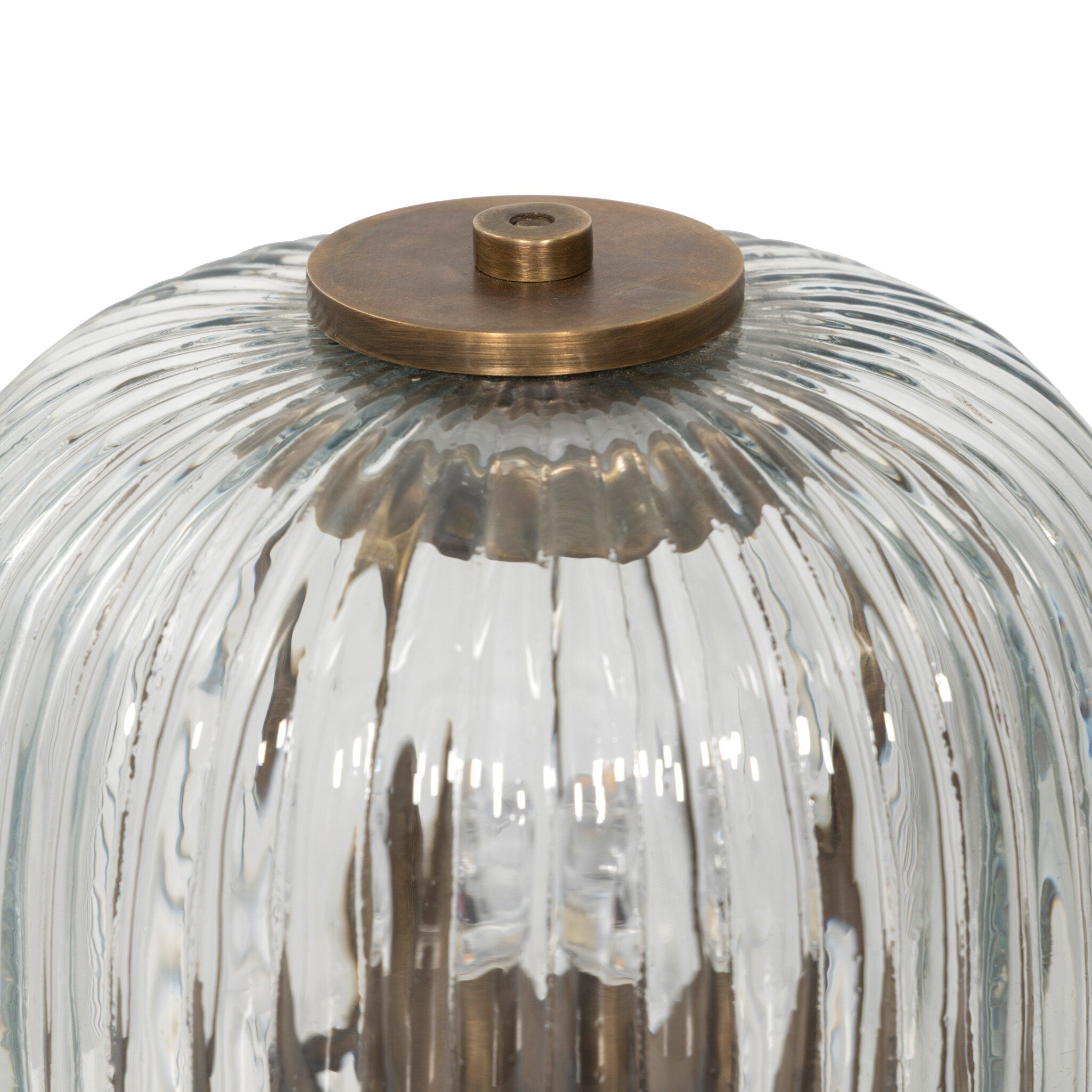 Four Hands Nomi Aged Antique Brass Iron Cordless Table Lamp close-up detail