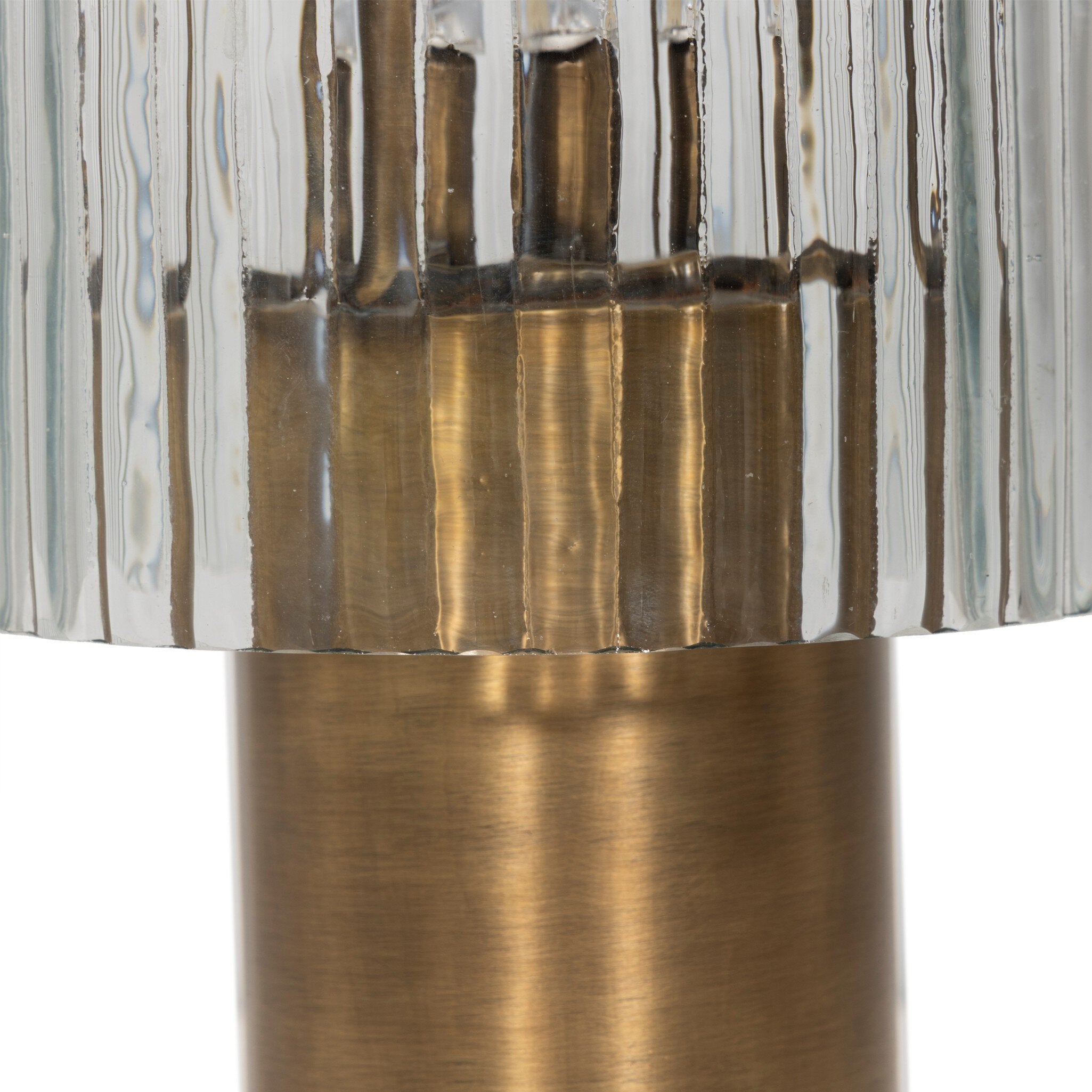 Four Hands Nomi Aged Antique Brass Iron Cordless Table Lamp material close-up