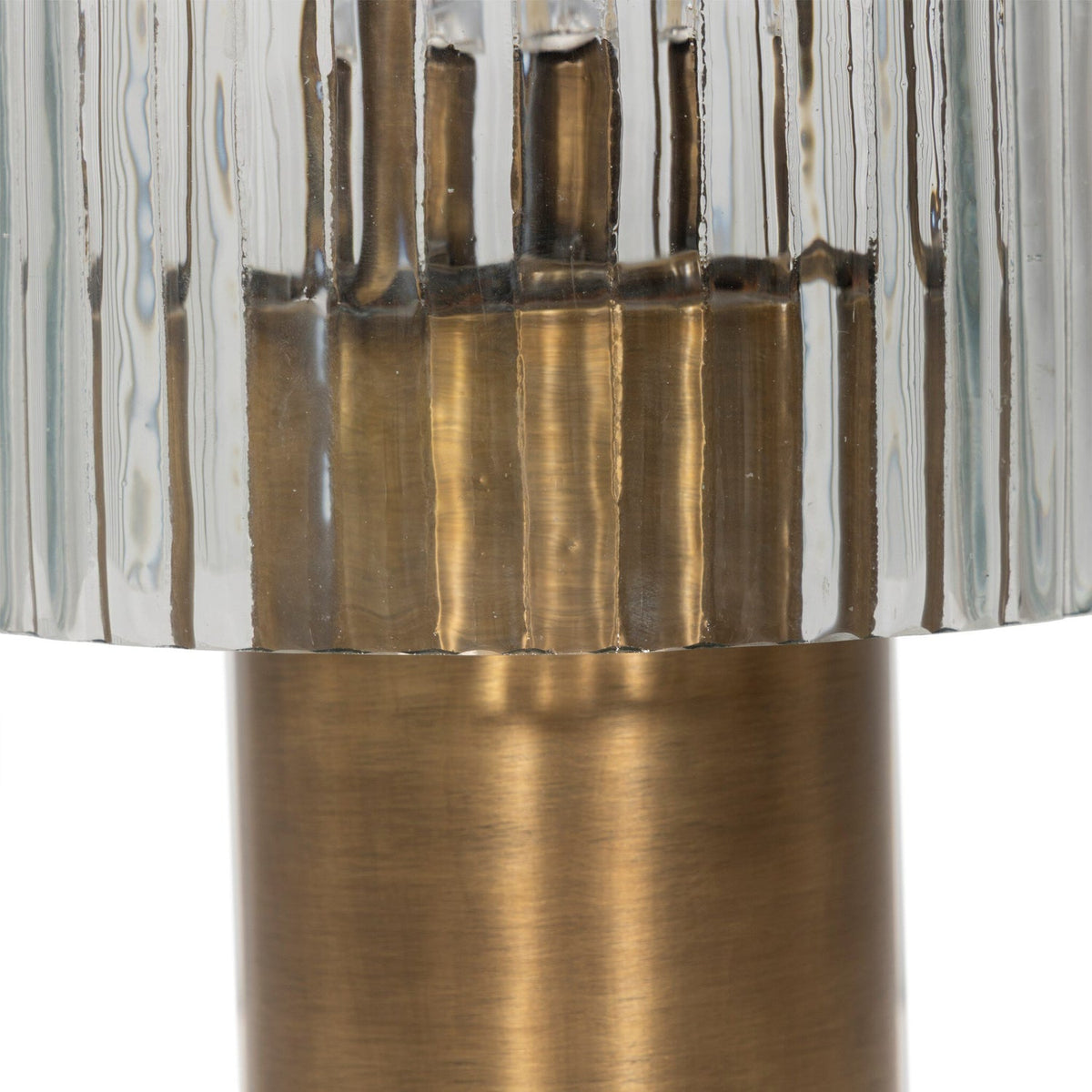 Four Hands Nomi Aged Antique Brass Iron Cordless Table Lamp material close-up