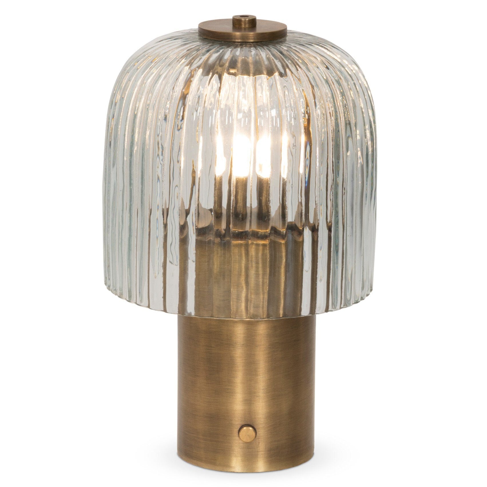 Four Hands Nomi Aged Antique Brass Iron Cordless Table Lamp showing Iron