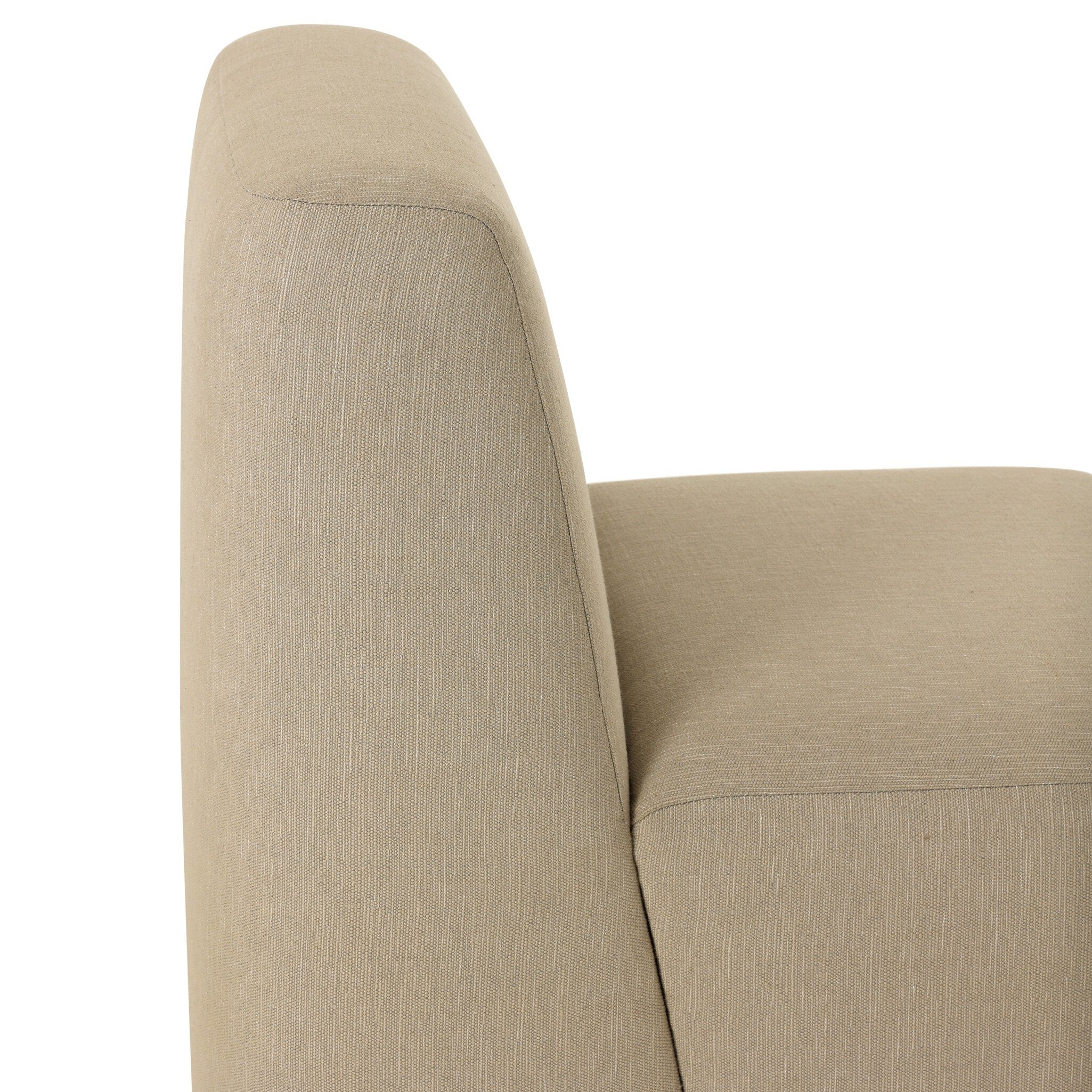Four Hands Almere Vergo Camel Outdoor Dining Chair construction close-up
