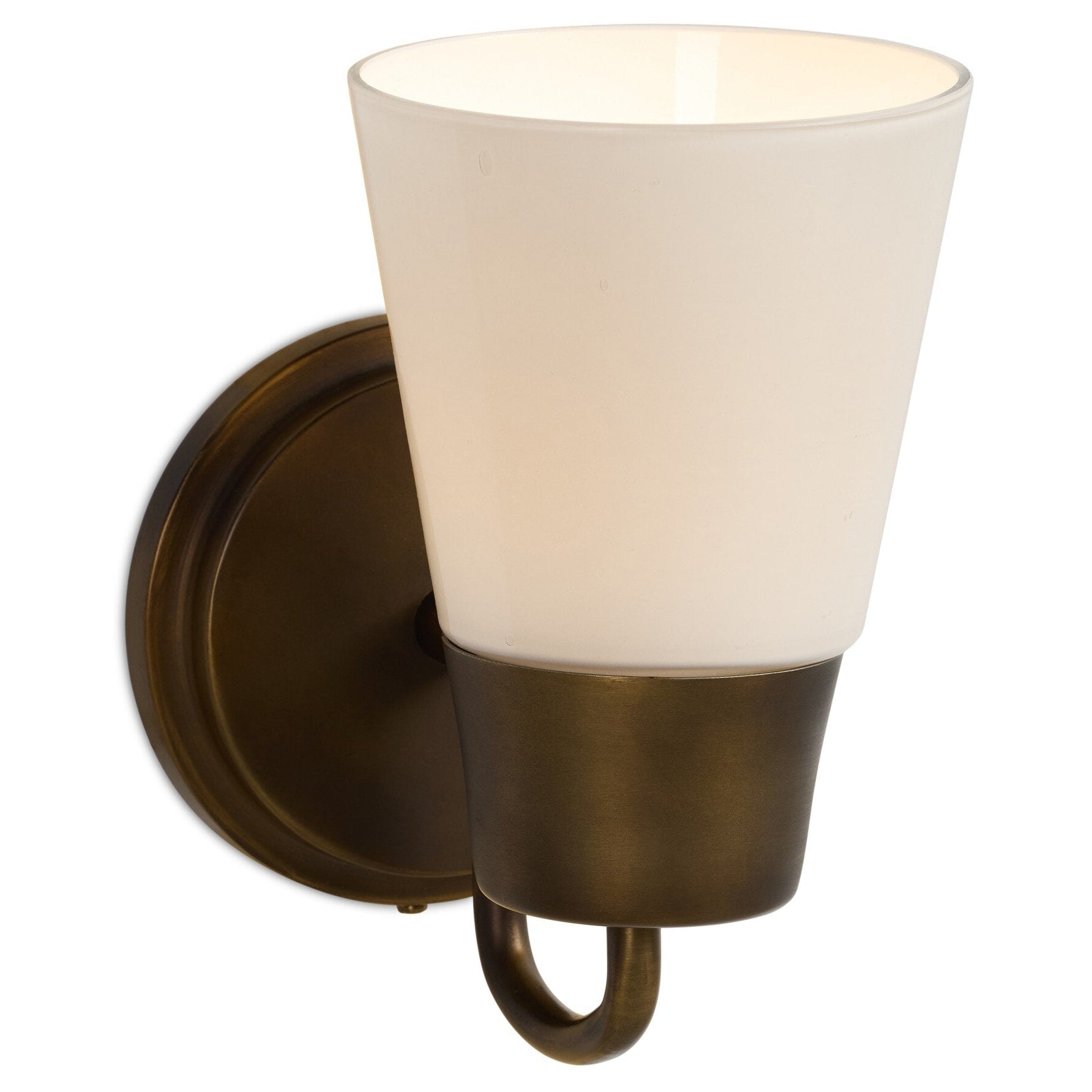 Four Hands Mavis Milk Glass Wall Sconce showing Glass