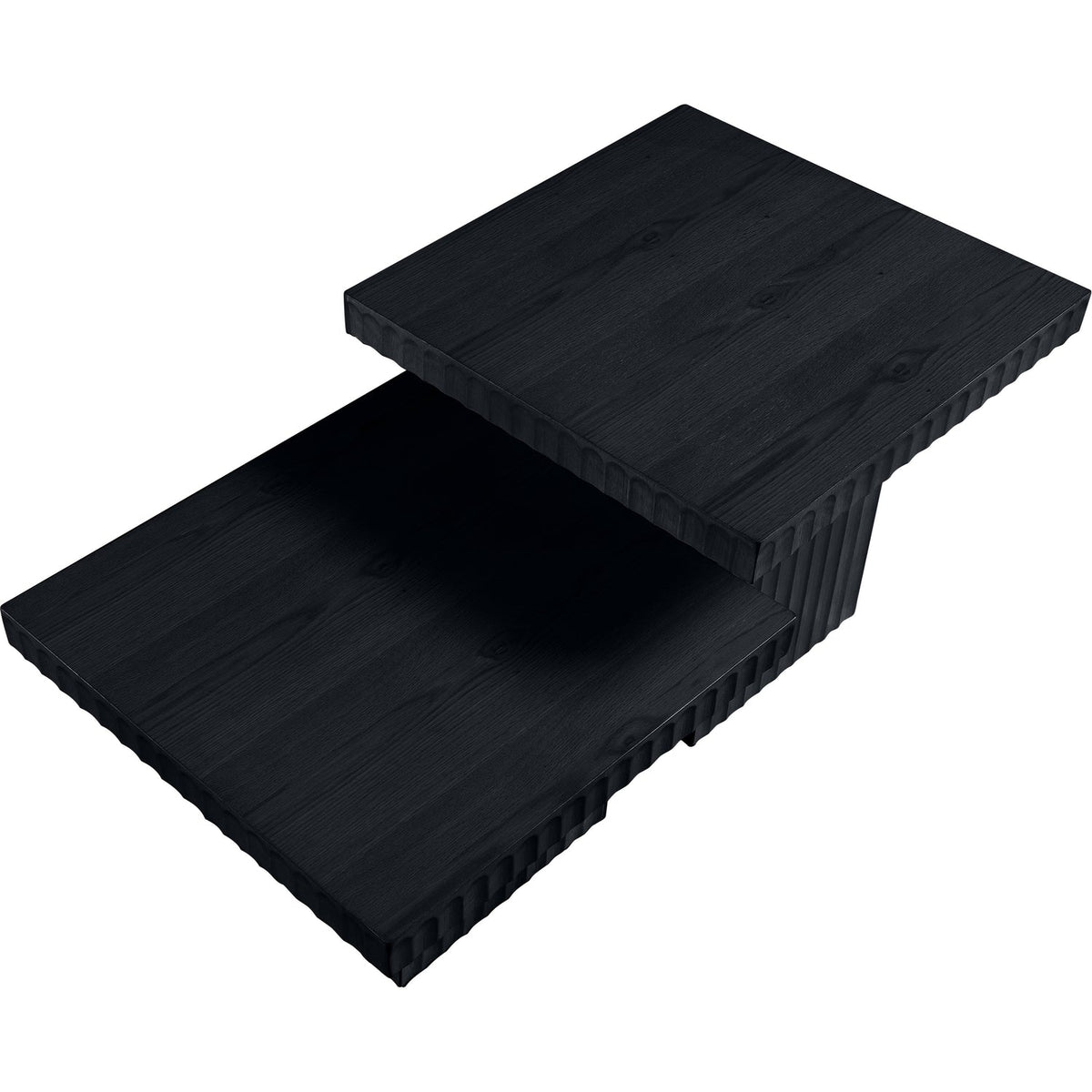 Spencer Black Solid Wood And Oak Veneer 2 Piece Coffee Table