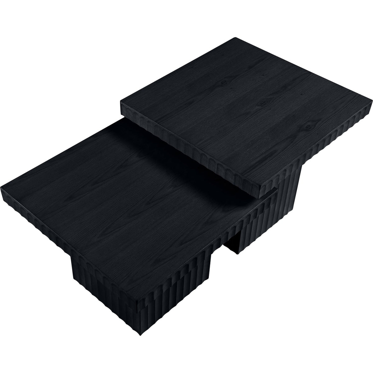 Spencer Black Solid Wood And Oak Veneer 2 Piece Coffee Table