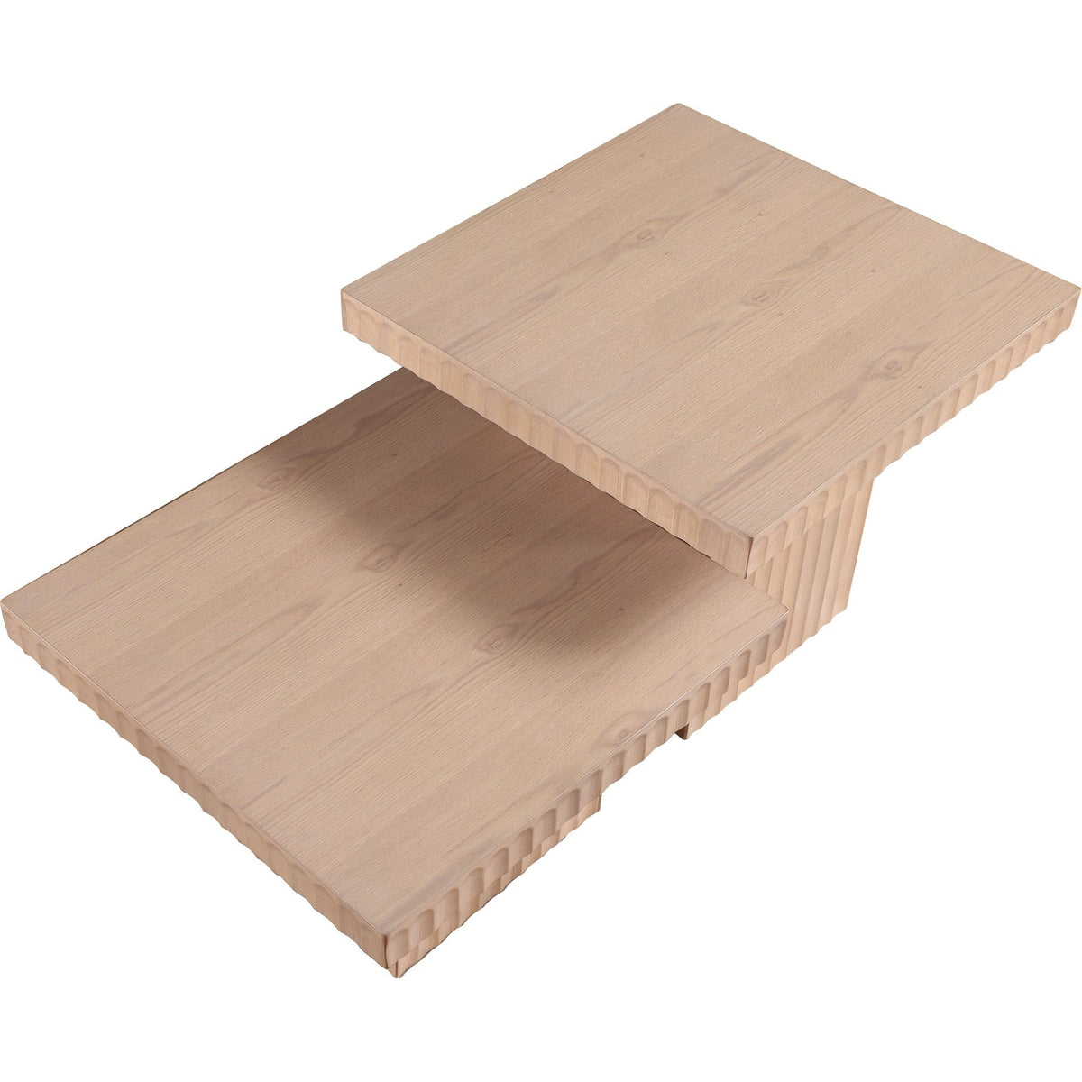 Spencer Natural Solid Wood And Oak Veneer 2 Piece Coffee Table