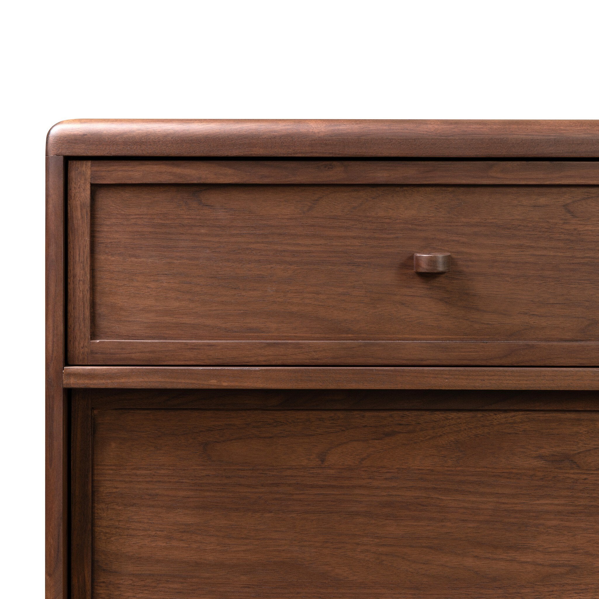 Four Hands Vincent Dark Brown Walnut Media Console w/Record Storage close-up detail