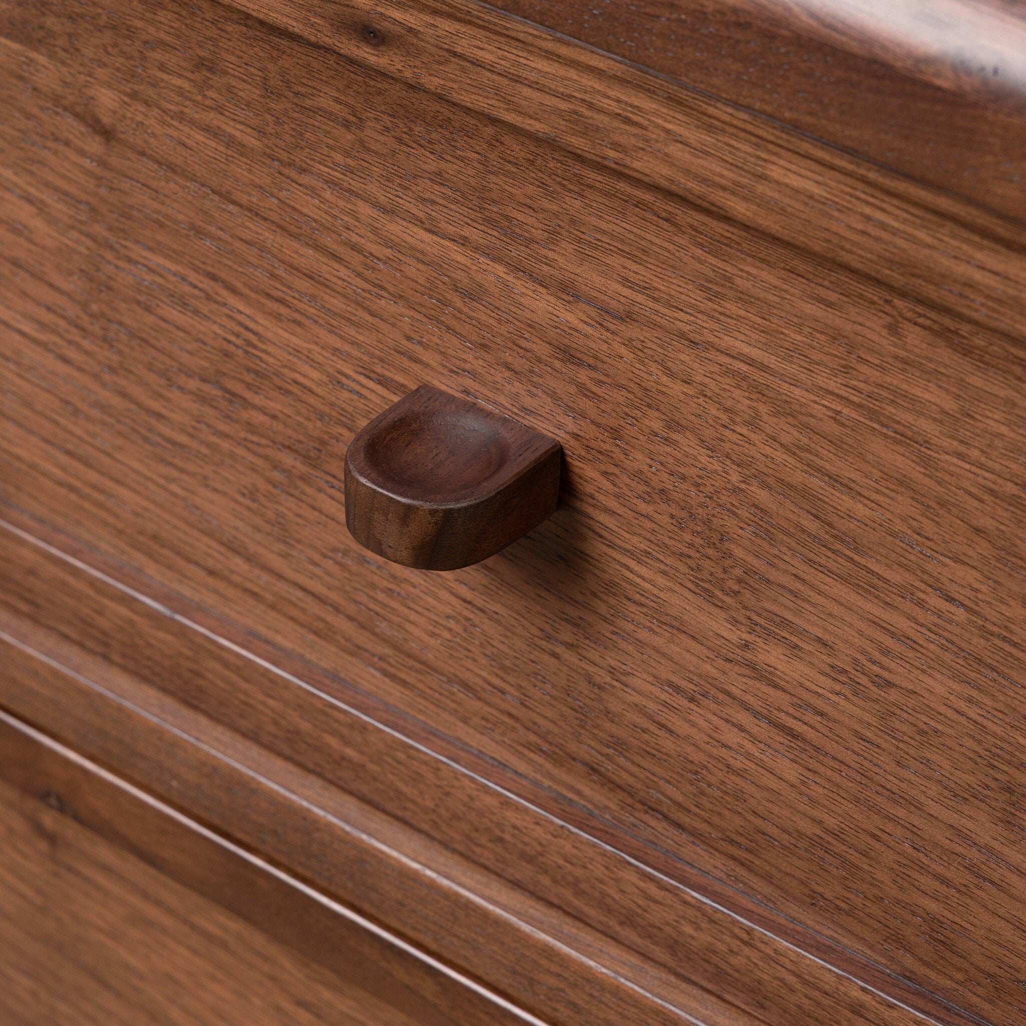 Four Hands Vincent Dark Brown Walnut Media Console w/Record Storage construction close-up
