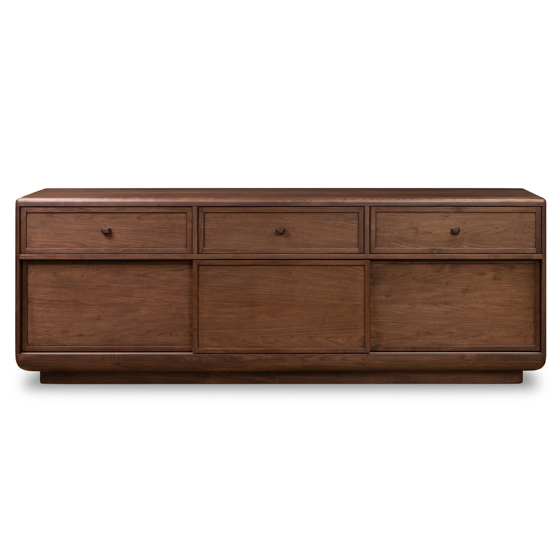 Four Hands Vincent Dark Brown Walnut Media Console w/Record Storage front view