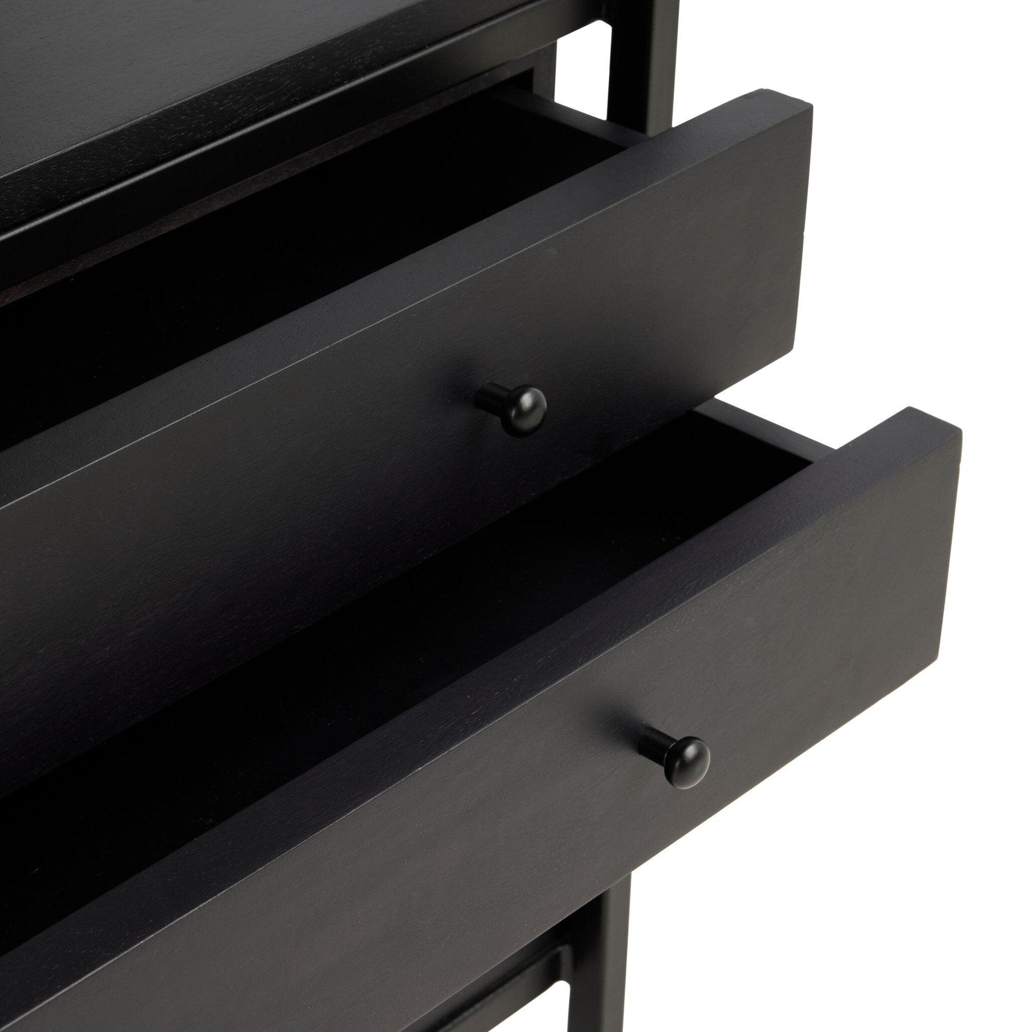 Four Hands Igor Satin Black Bookcase detail view 4