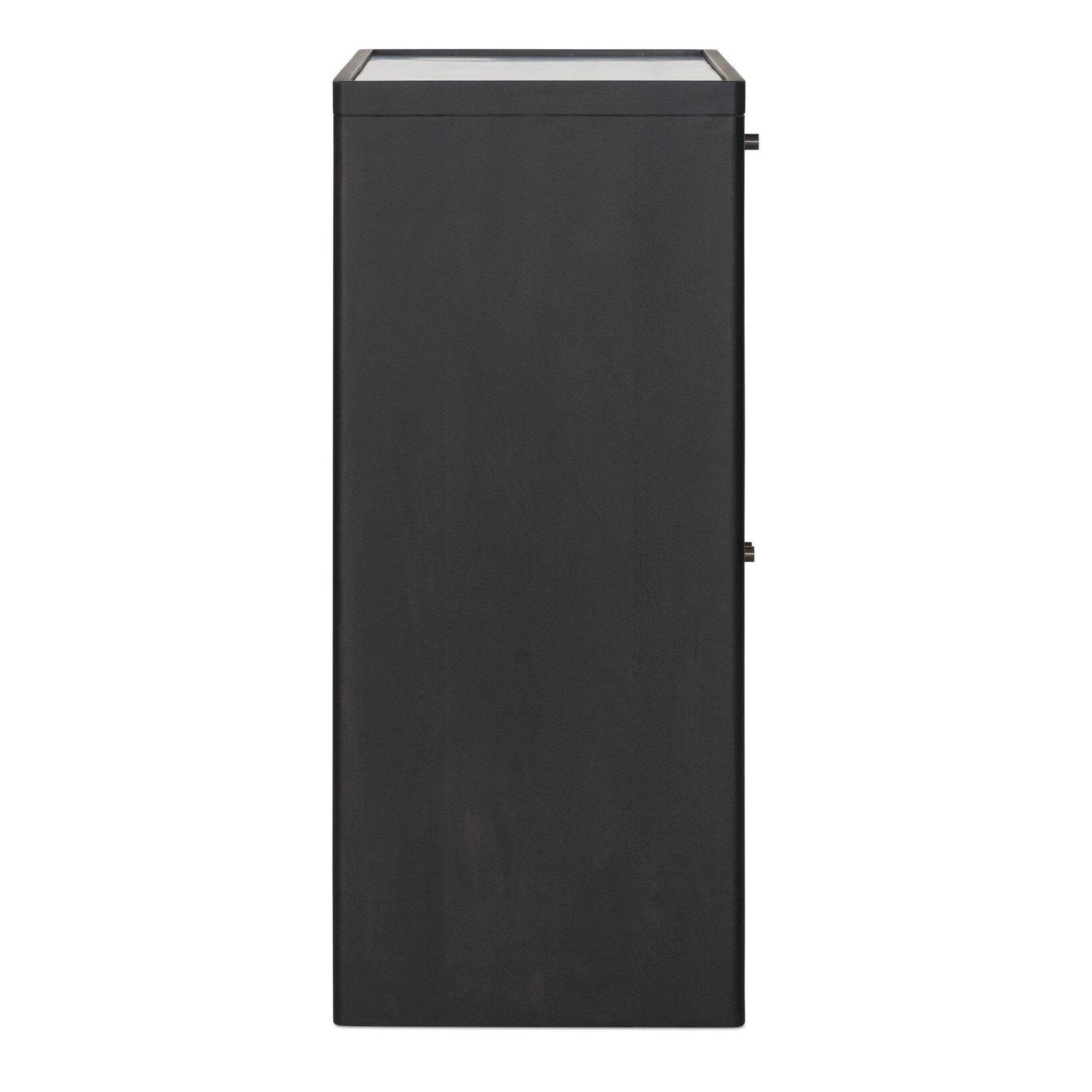 Four Hands Santiago Smoked Black Mango Bar Cabinet side view
