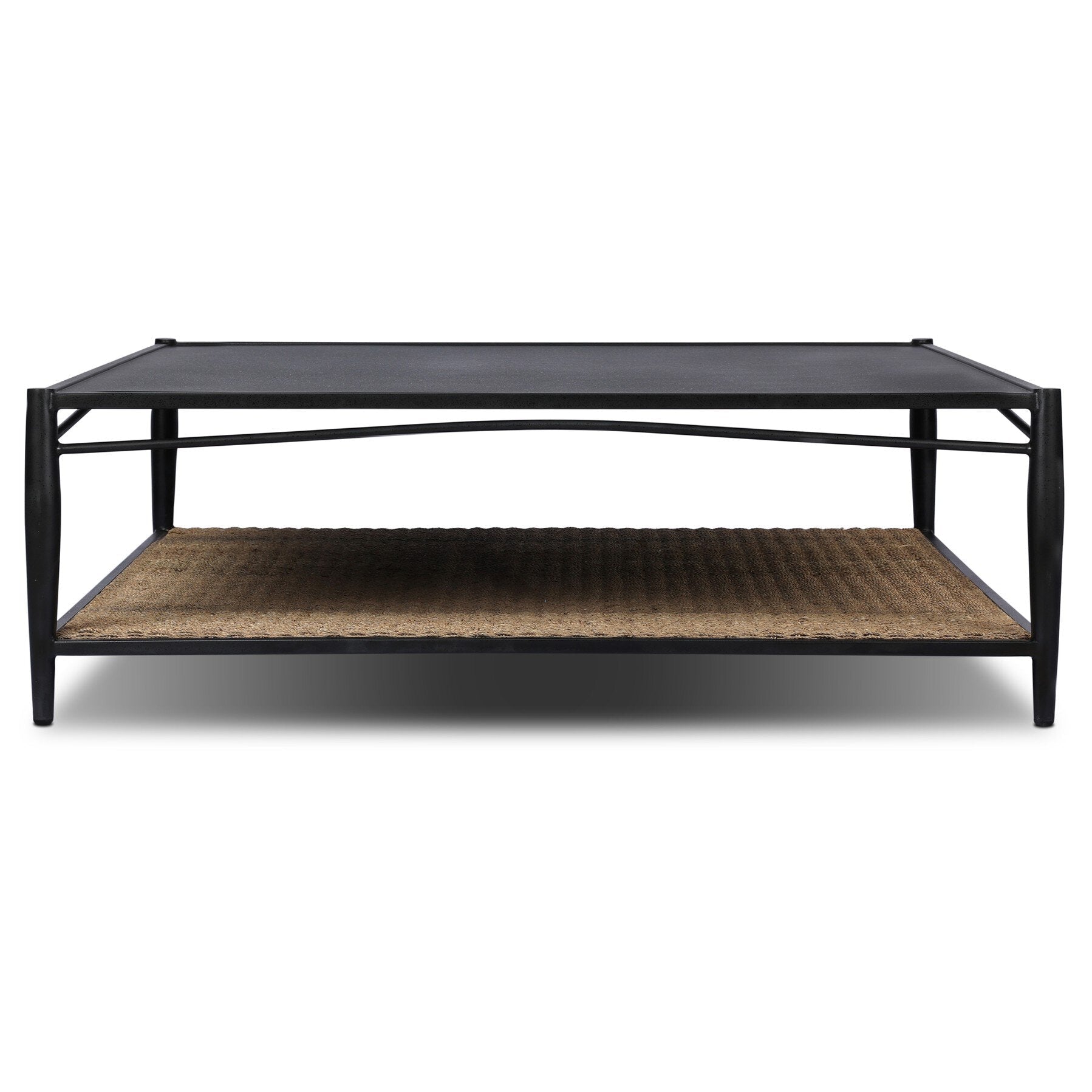 Four Hands Thalen Rough Iron Coffee Table back view