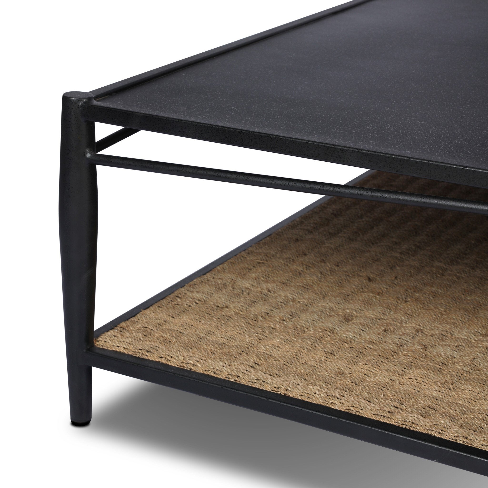 Four Hands Thalen Rough Iron Coffee Table detail view 2