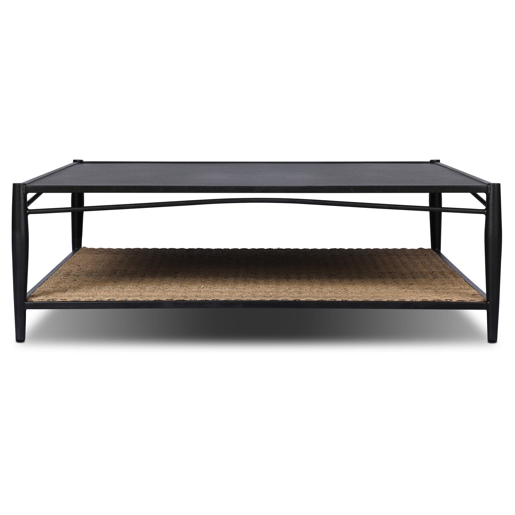 Four Hands Thalen Rough Iron Coffee Table front view